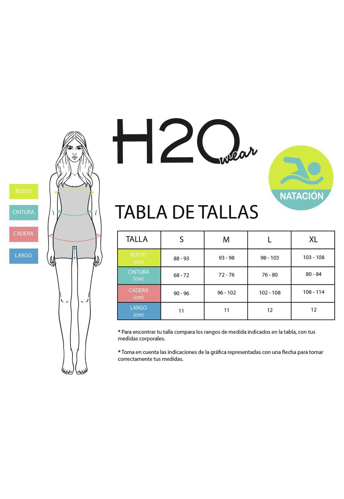 Traje de Baño Mujer Deportivo Largo Franjas H2O Wear-5