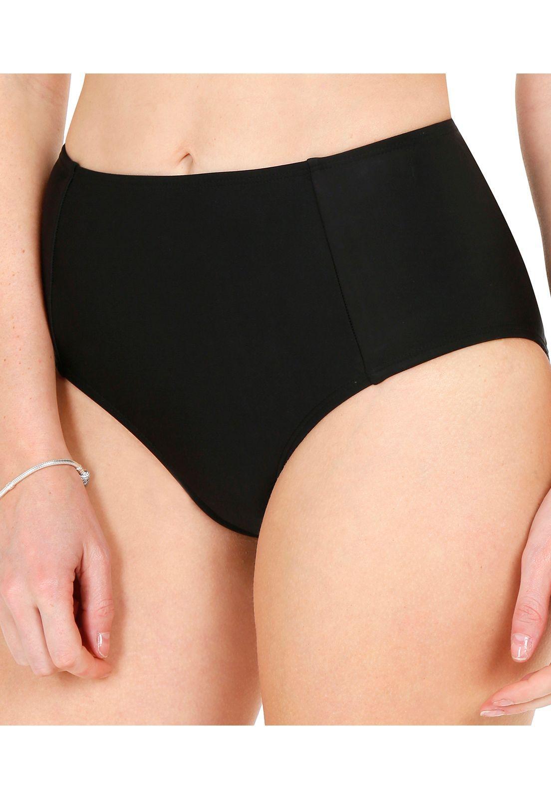Traje de Baño Calzon Alto Mujer H2O Wear Negro Pizarra-0