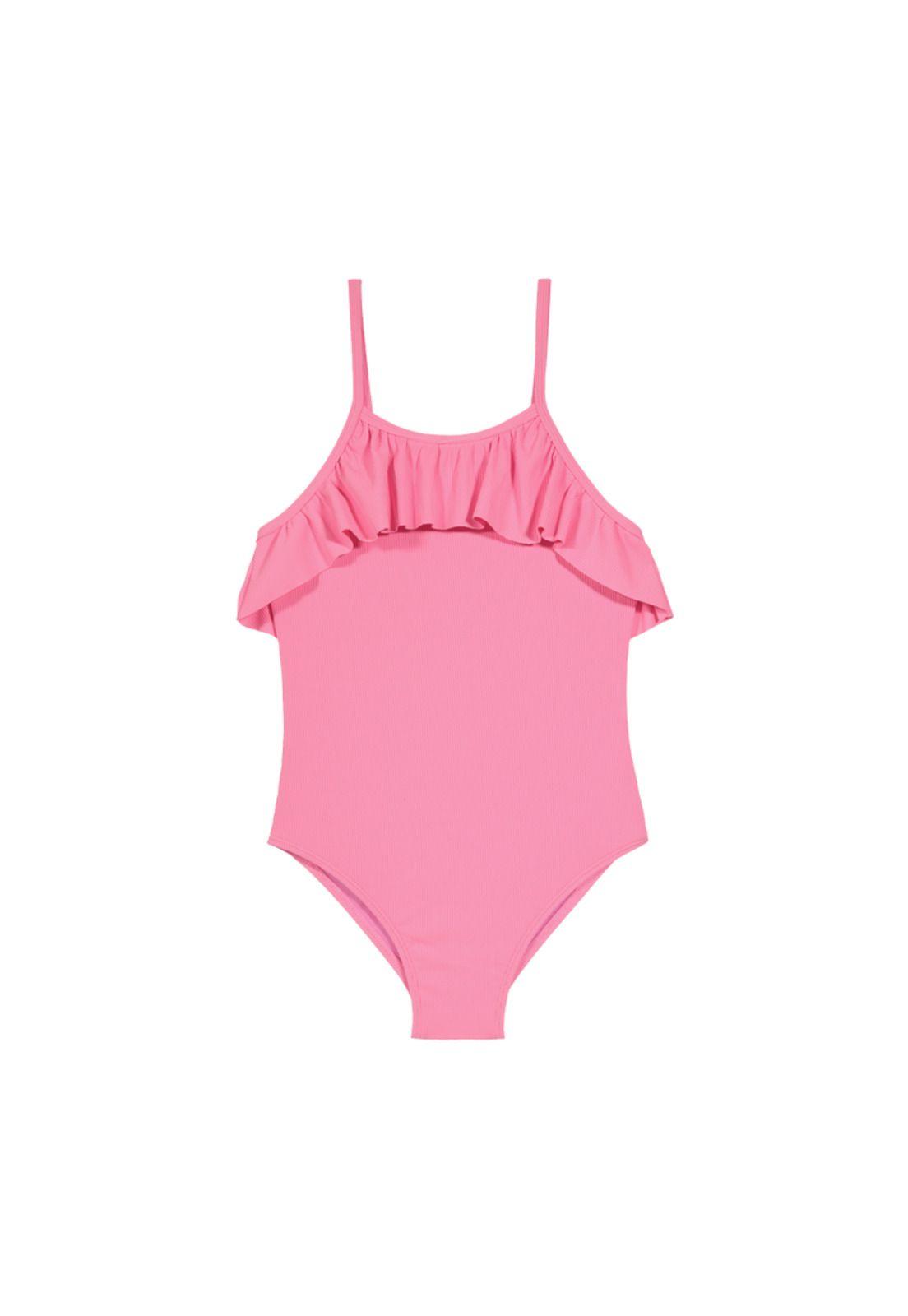 Niña Traje de Baño Entero UV+30 Textura Vuelo Rosado-1