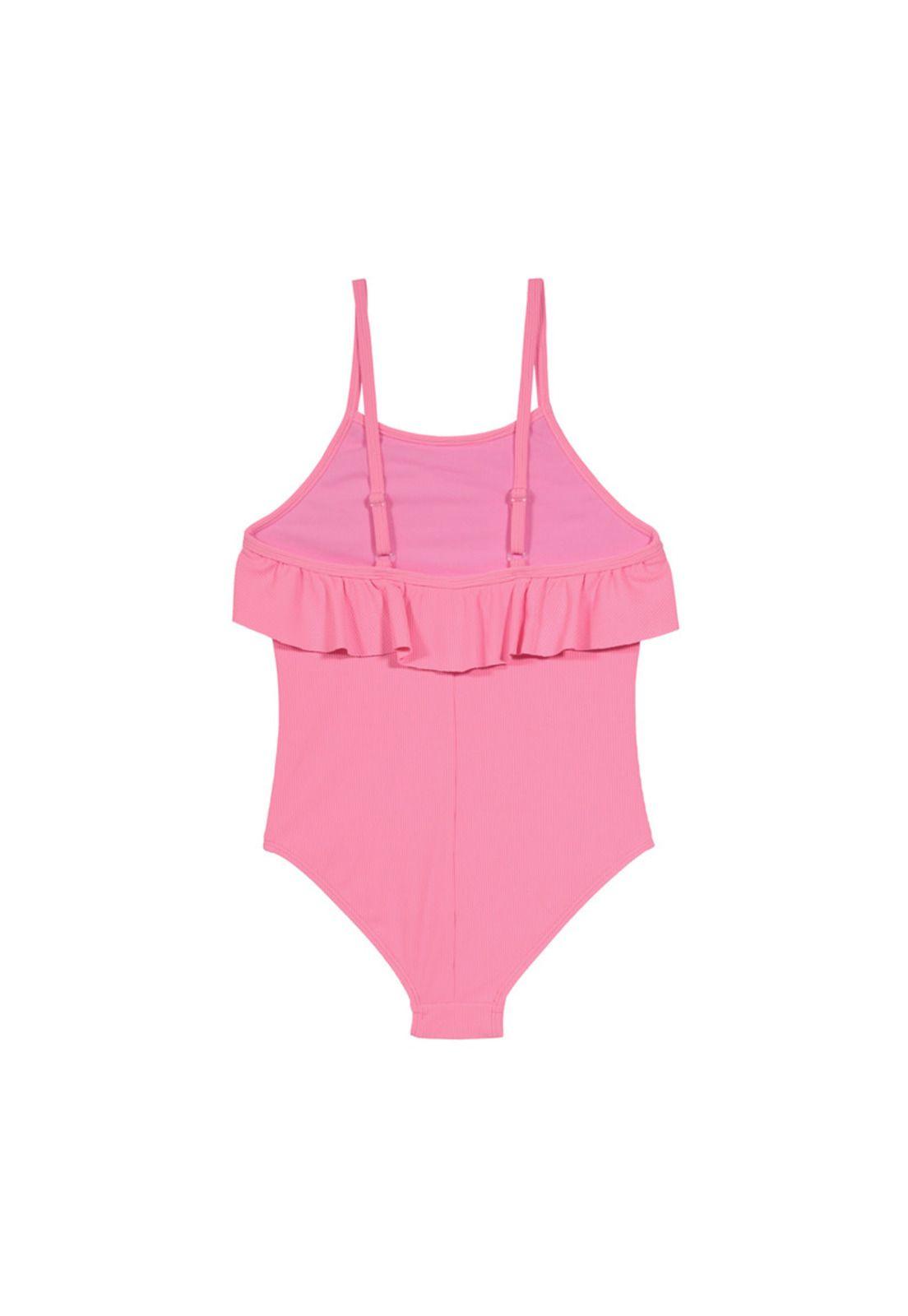 Niña Traje de Baño Entero UV+30 Textura Vuelo Rosado-2