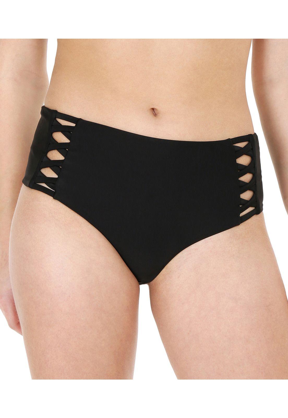 Traje de Baño Calzon Alto Mujer H2O Wear Vivos Negro Pizarra-0