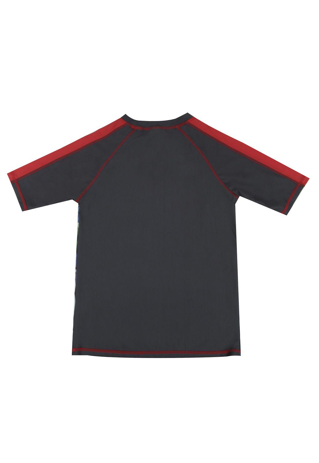 Polera Niño Manga Corta UV 50 Gris Disney-1