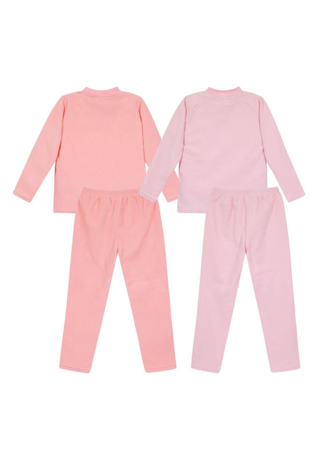 Pack 2 Pijama Niña Polar Sustentable Rosado H2O Wear-1