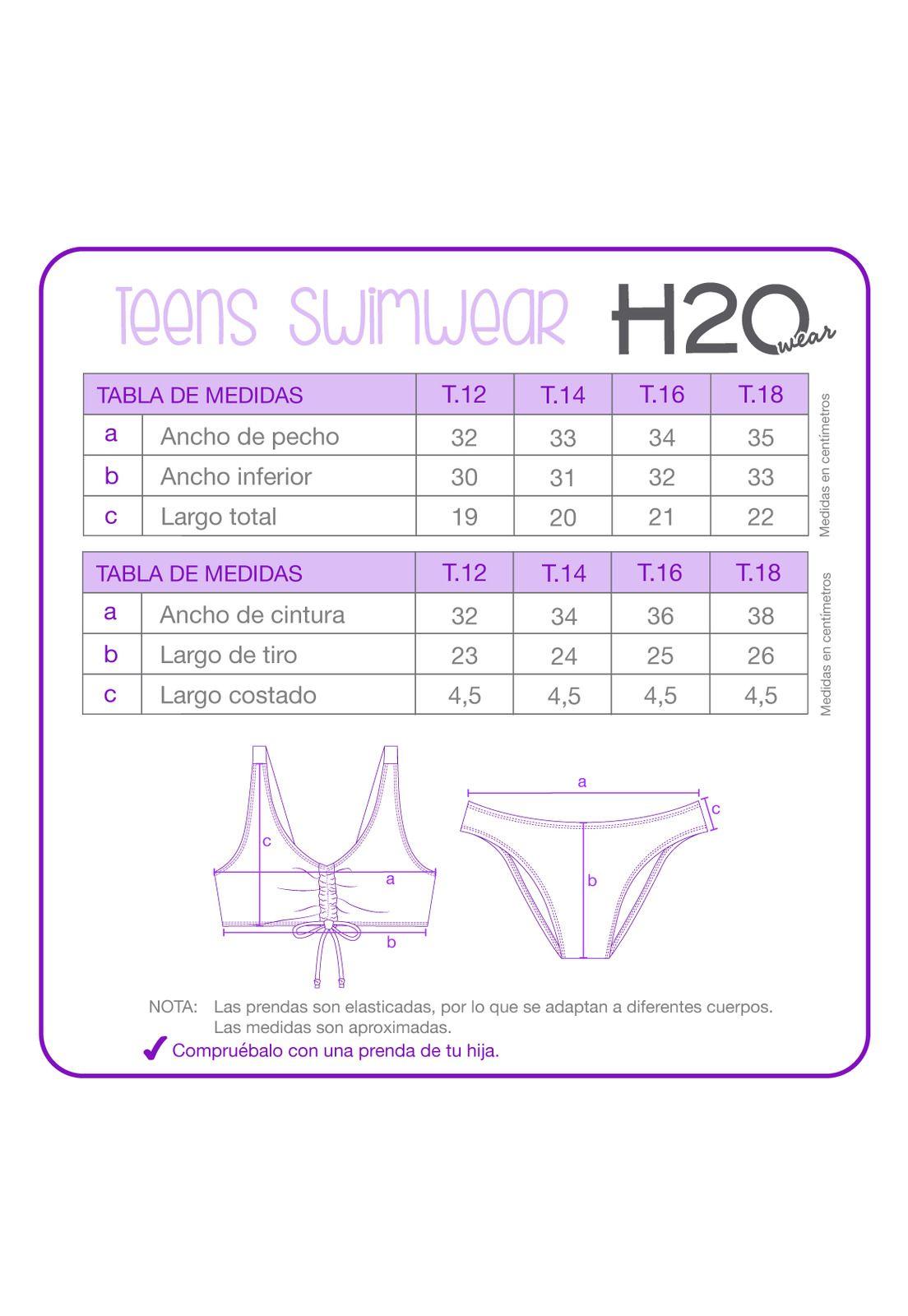 Traje de Baño Niña Teens Bikini  UV50 AOP H2O Wear Negro-3
