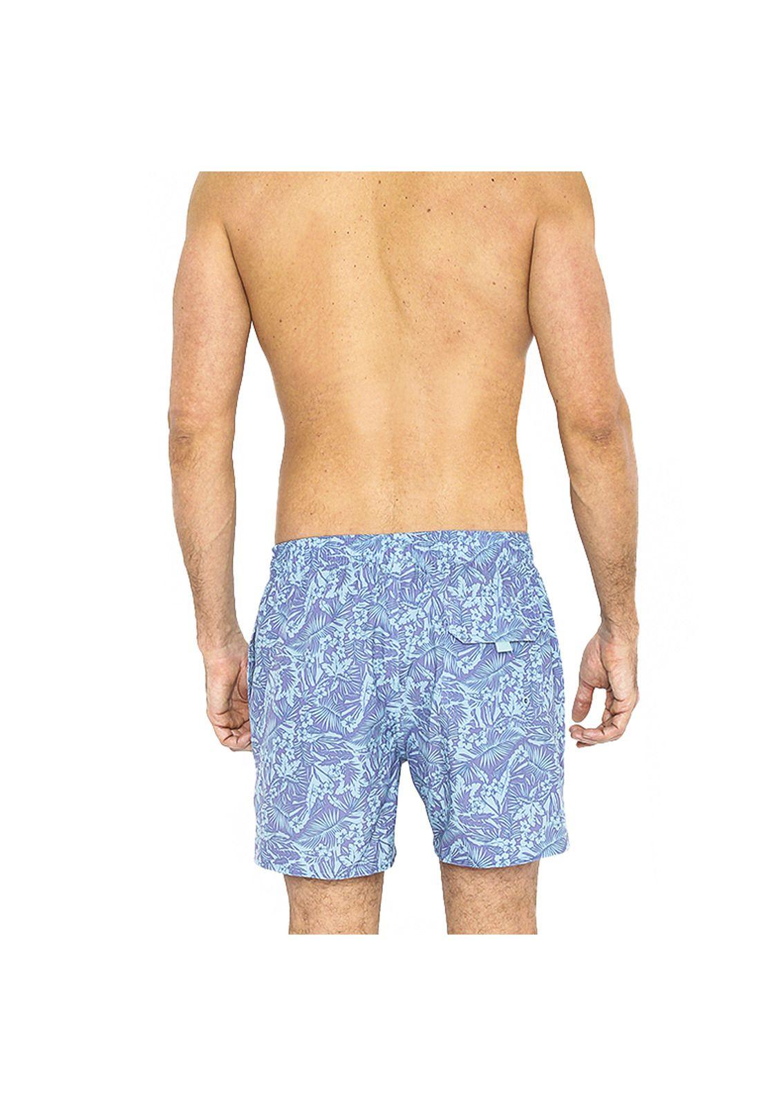 Traje de Baño Short para Hombre Tela c/ Elasticidad Celeste-2