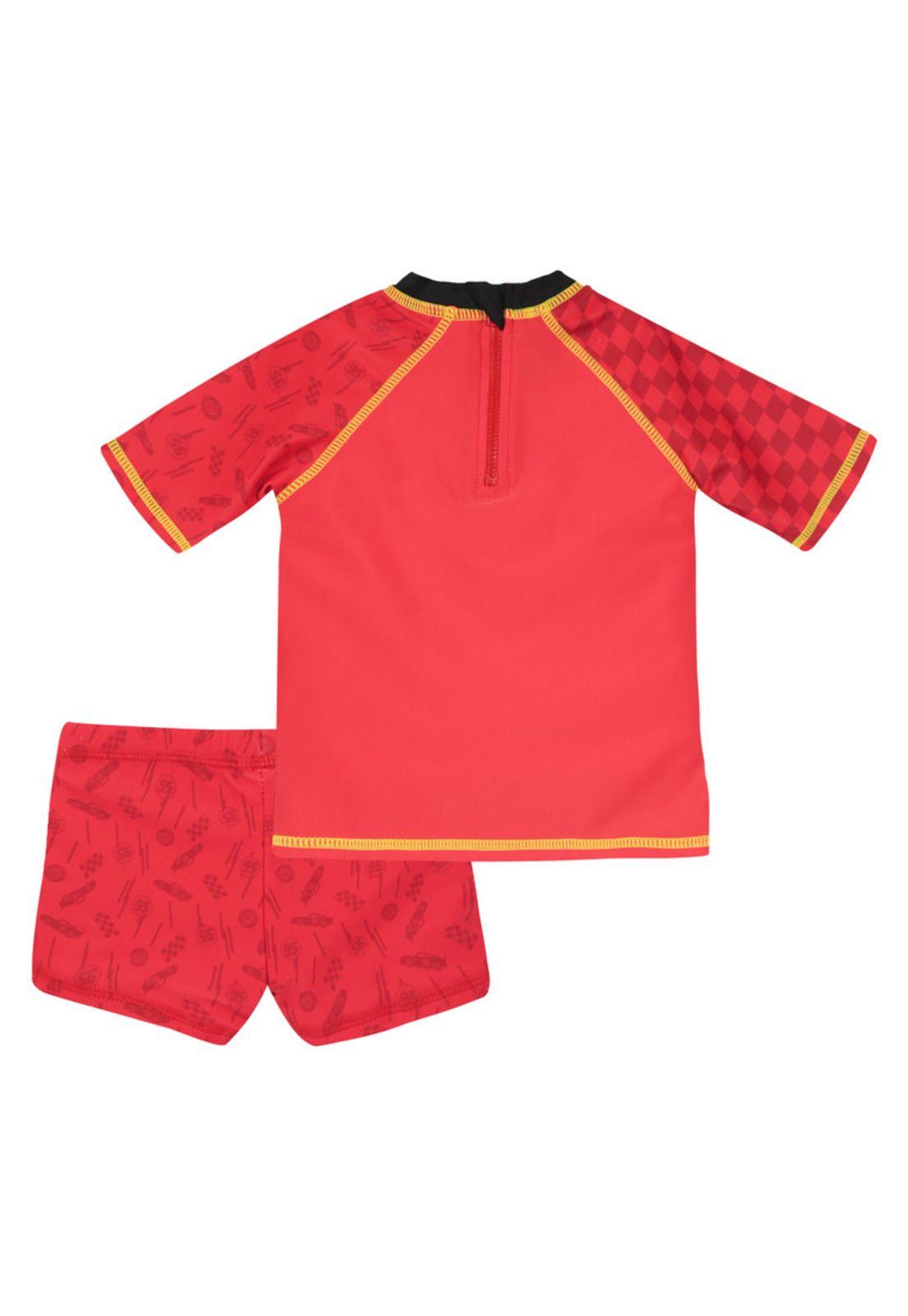 Traje de Baño Set UV50+ para Bebe Niño Disney Rojo-1