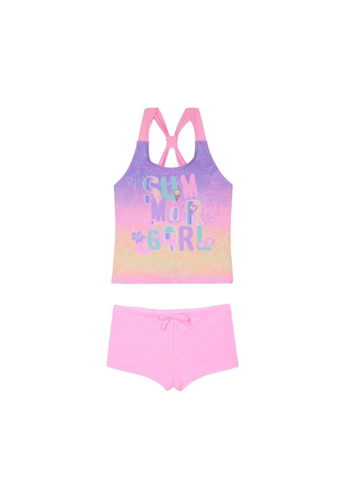 Traje de Baño Niña Tankini UV30+ H2O Wear Rosado-0