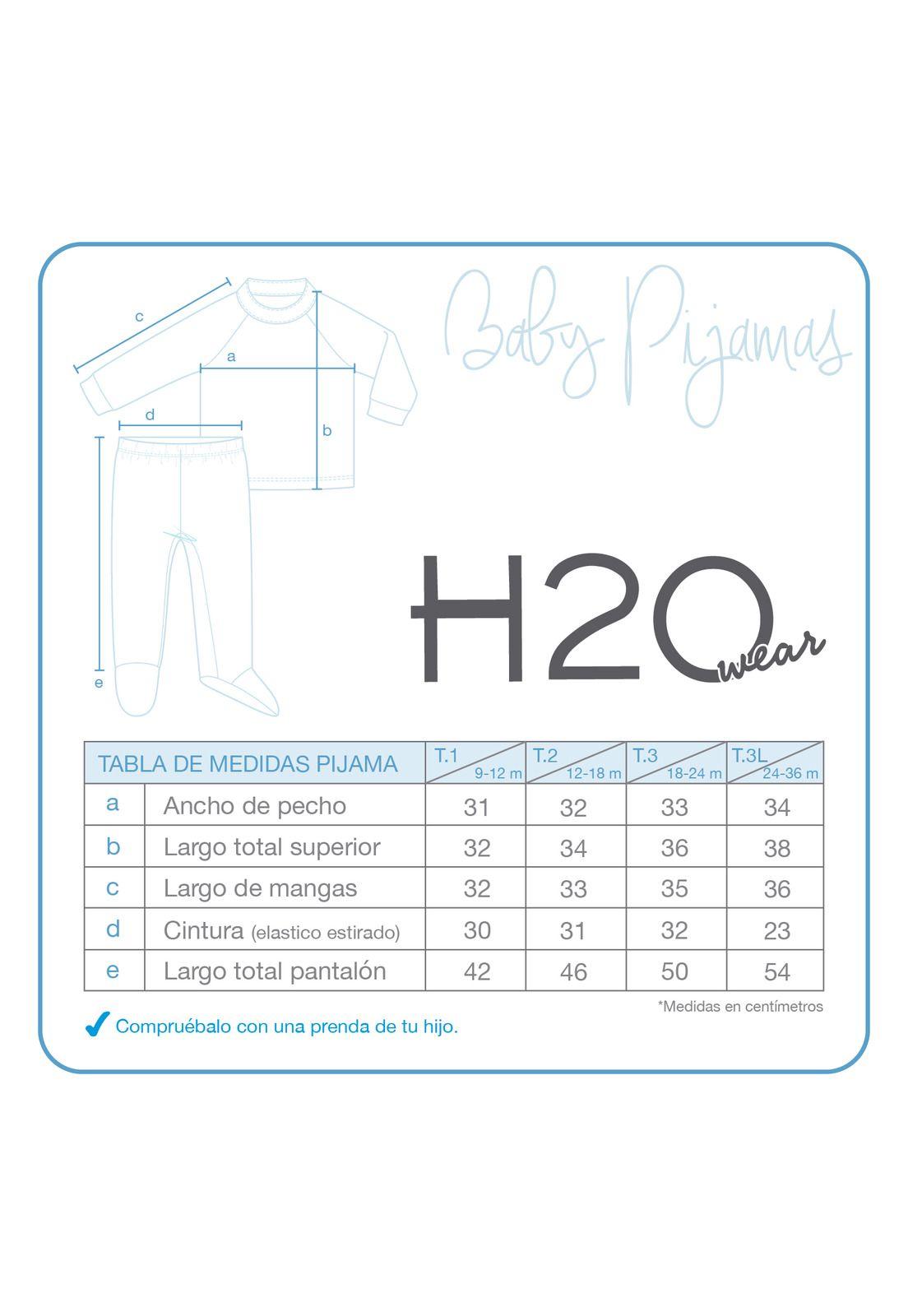 Pijama Bebé Niño Polar Sustentable Celeste H2O Wear-2