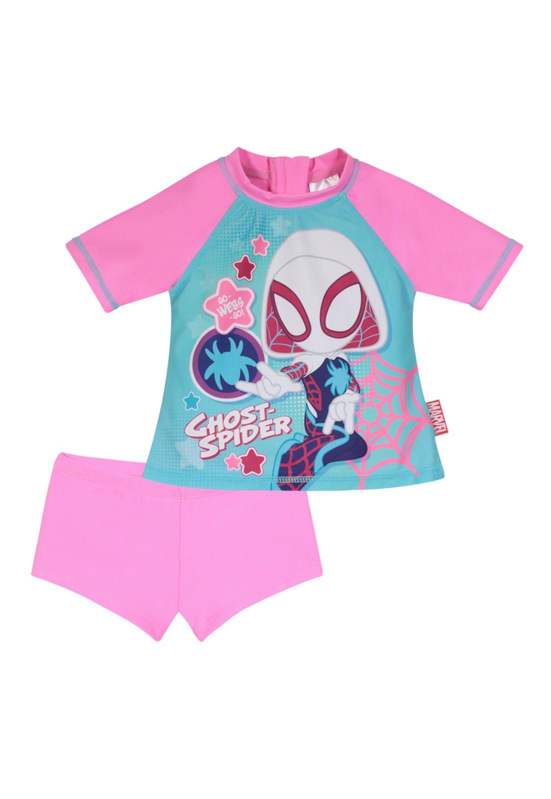 Traje de Baño Bebe Niña Set UV 50 Disney Spidey Rosa-0