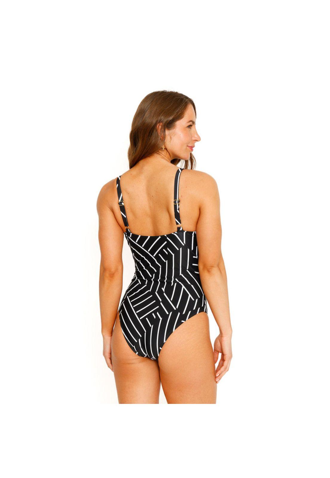 Traje de Baño Entero Copas para Mujer Azul-6