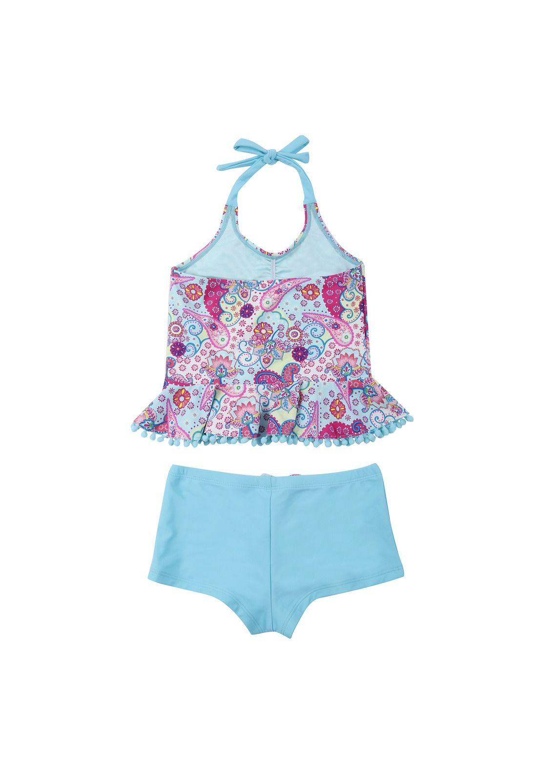 Traje de Baño Niña Tankini UV30 Azul H2O Wear-1