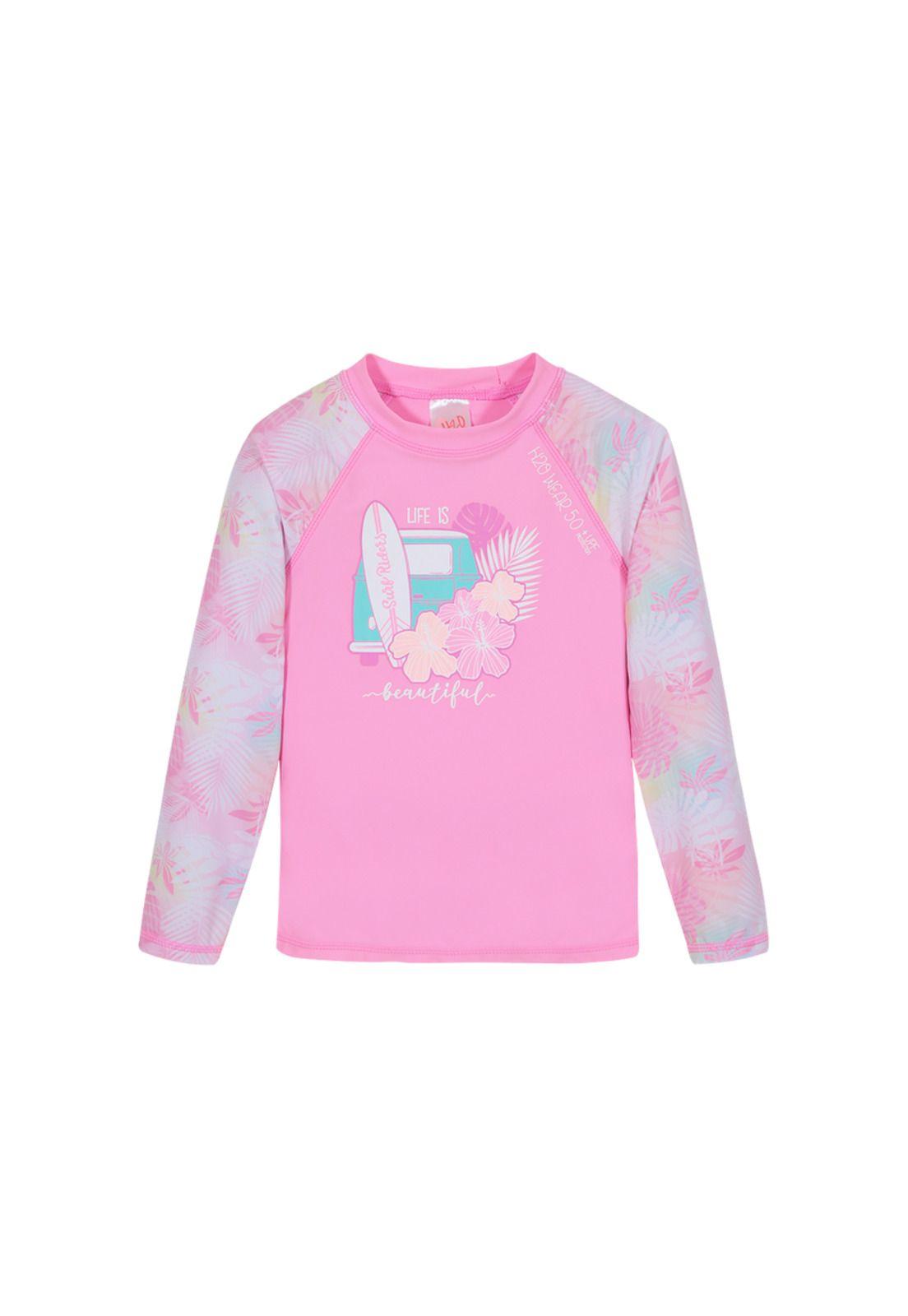 Polera Niña UV50+ H2O Wear Rosada M/Larga-0
