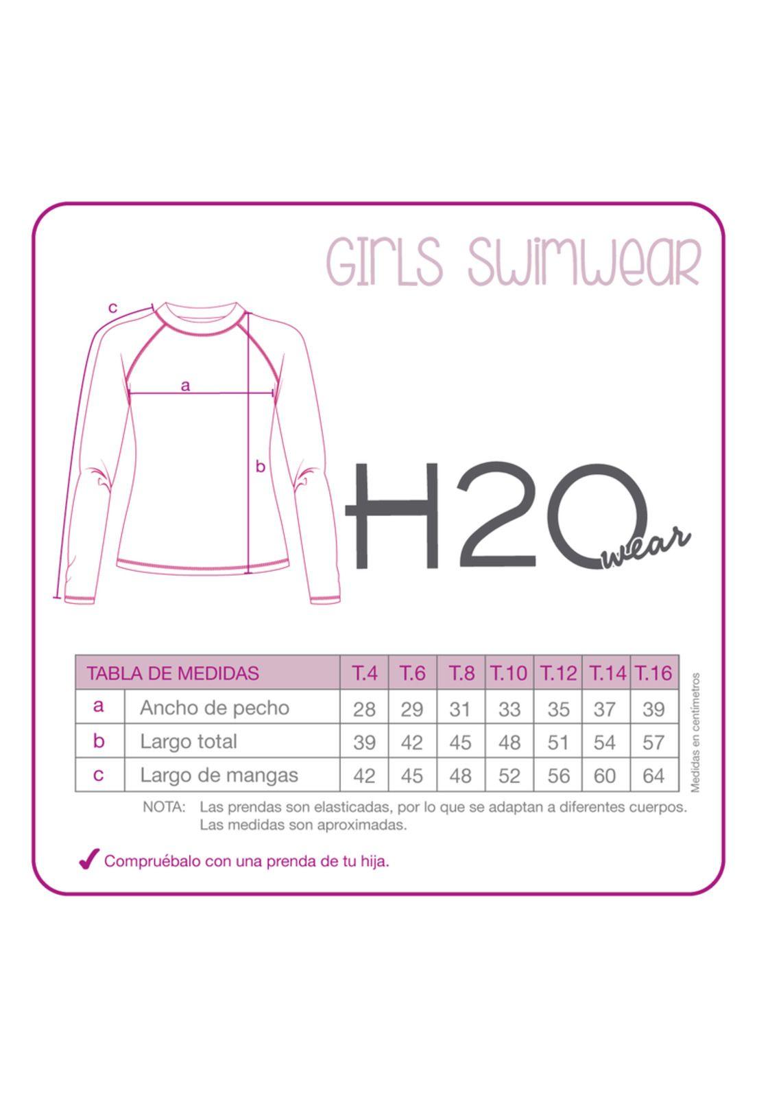 Traje de Baño Niña Polera UV50  +  Manga Larga H2O Wear-2