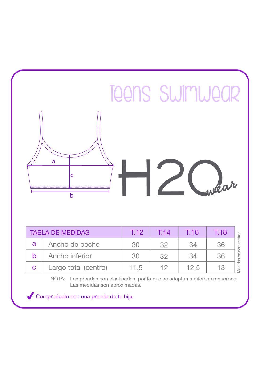 Traje de Baño Teens Niña Bikini UV30 Azul H2O Wear-2