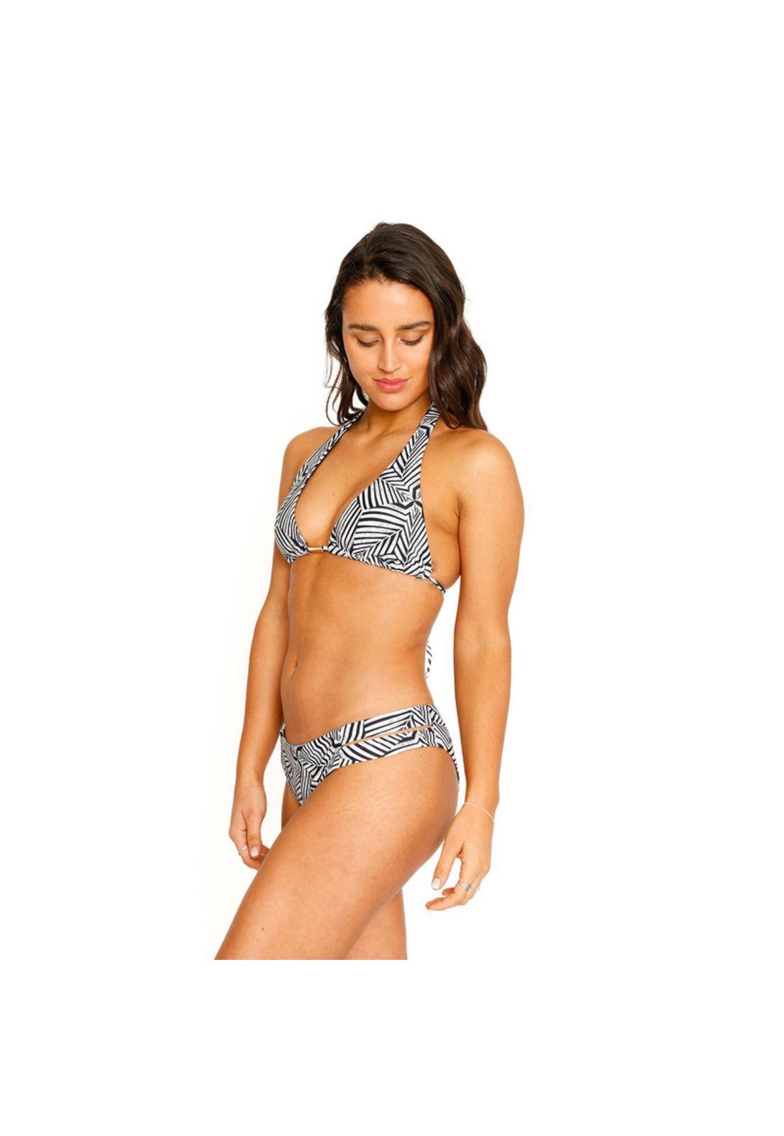 Traje de Baño Bikini Top Triangulo para Mujer Negro-4