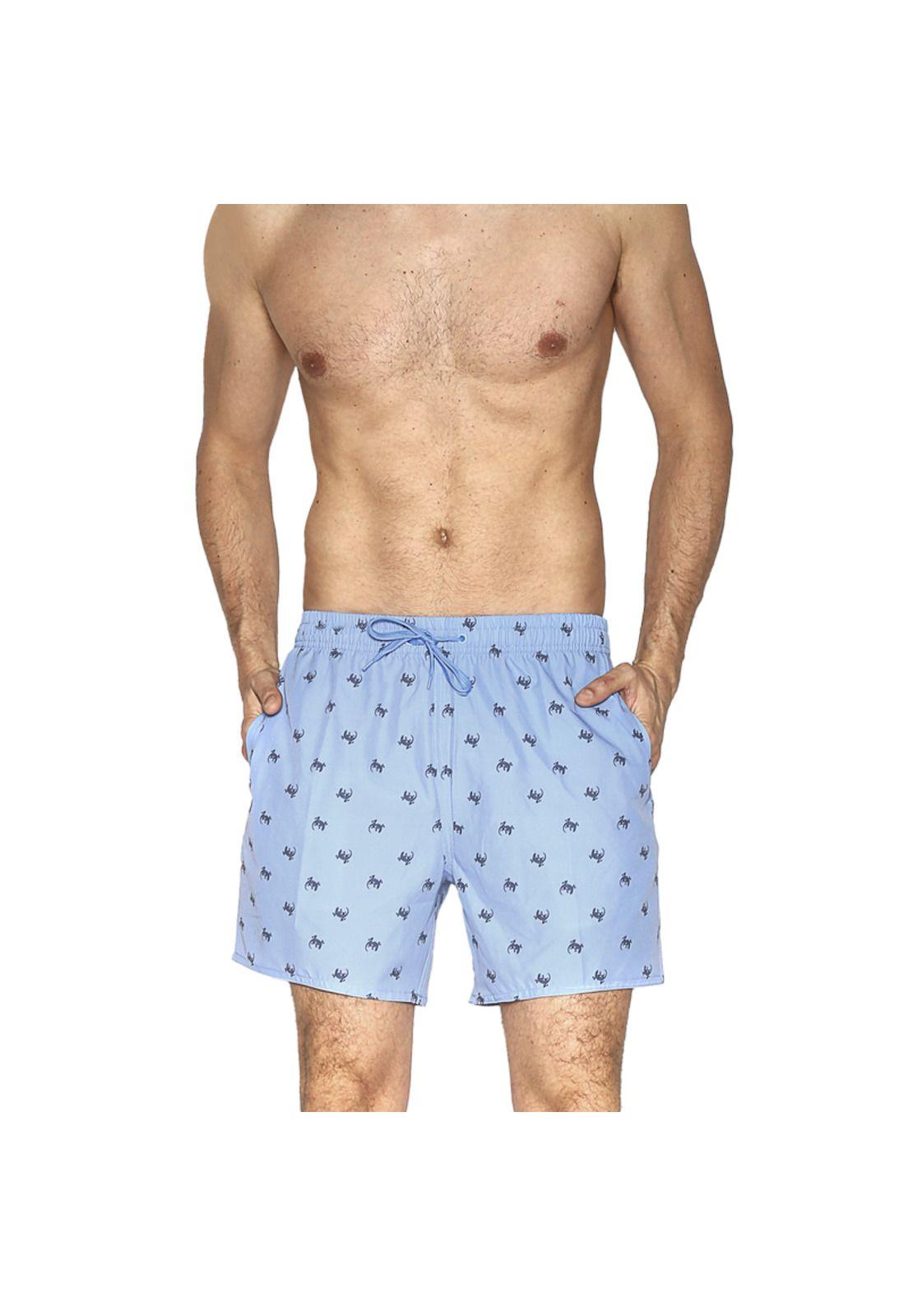 Traje de Baño Short Hombre Tela c Elasticidad H2O Wear Turquesa-0