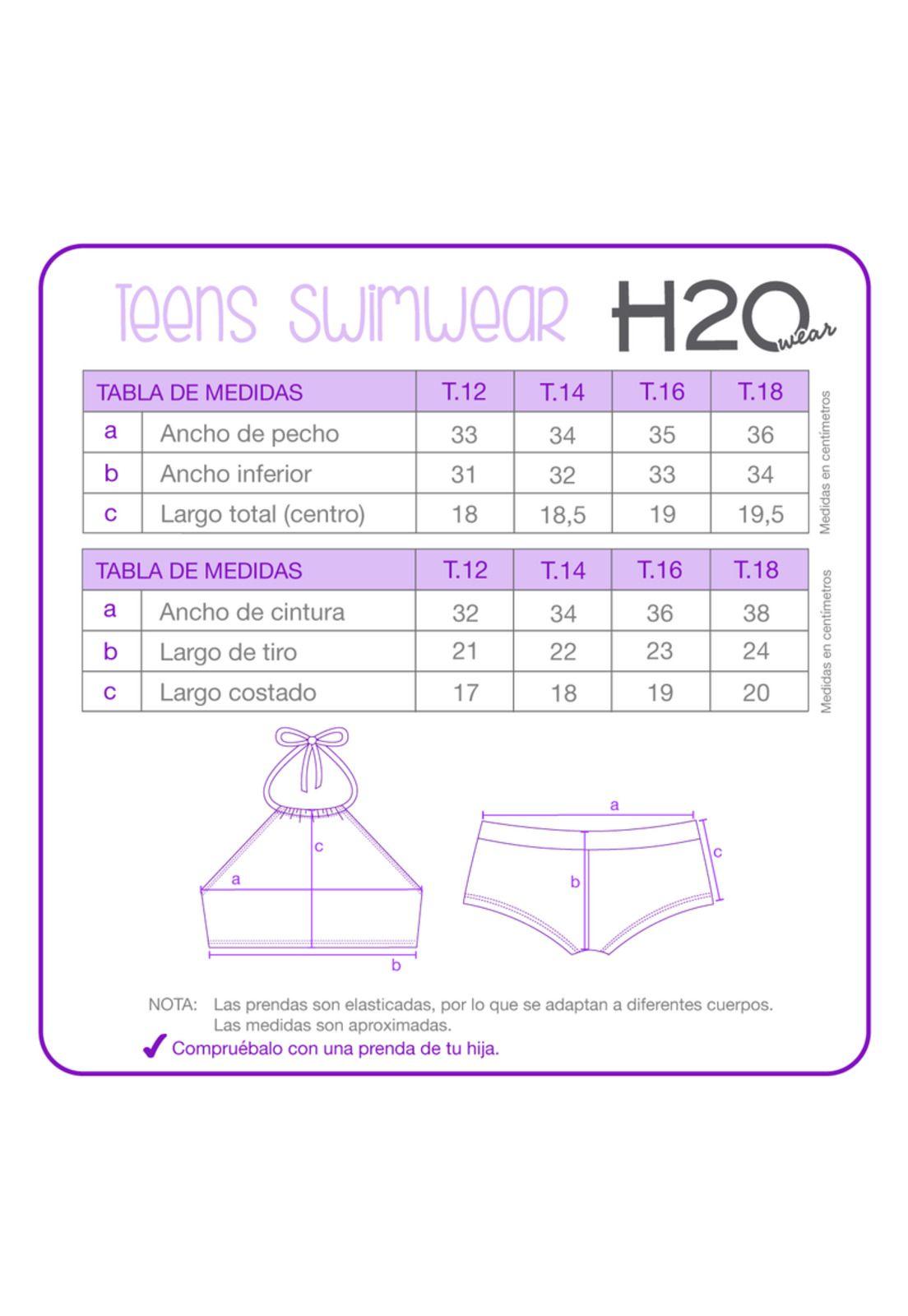 Traje de Baño Niña Teens Bikini UV30+ Halter H2O Wear-2