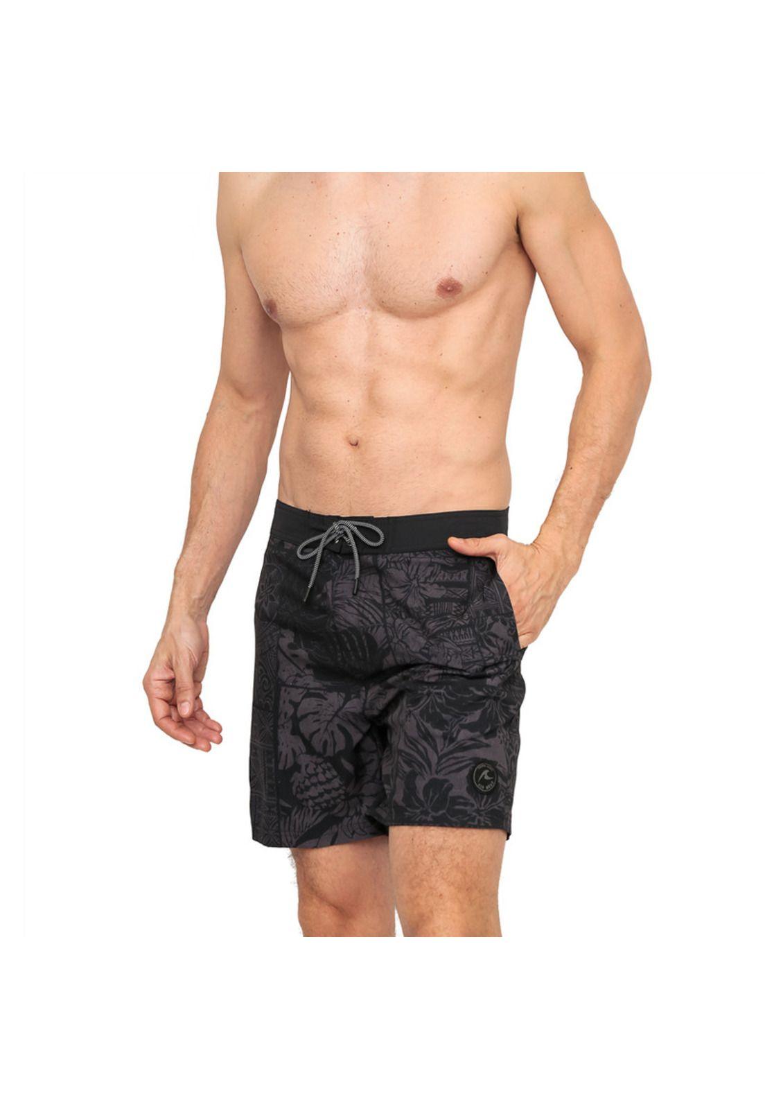 Traje de Baño Hombre Short Pretina W Stretch H2O Wear Negro-1