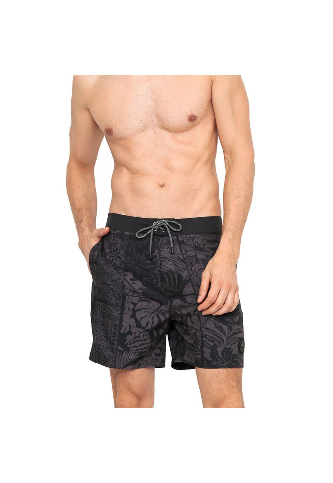 Traje de Baño Hombre Short Pretina W Stretch H2O Wear Negro-2