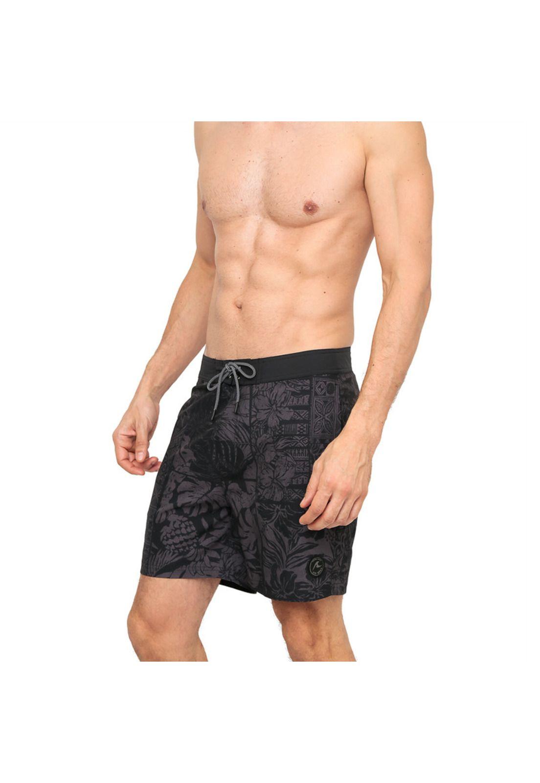 Traje de Baño Hombre Short Pretina W Stretch H2O Wear Negro-3