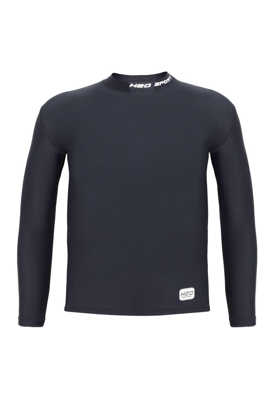 Polera Manga Larga Modelo Deportivo Teens H2O Wear Gris-0