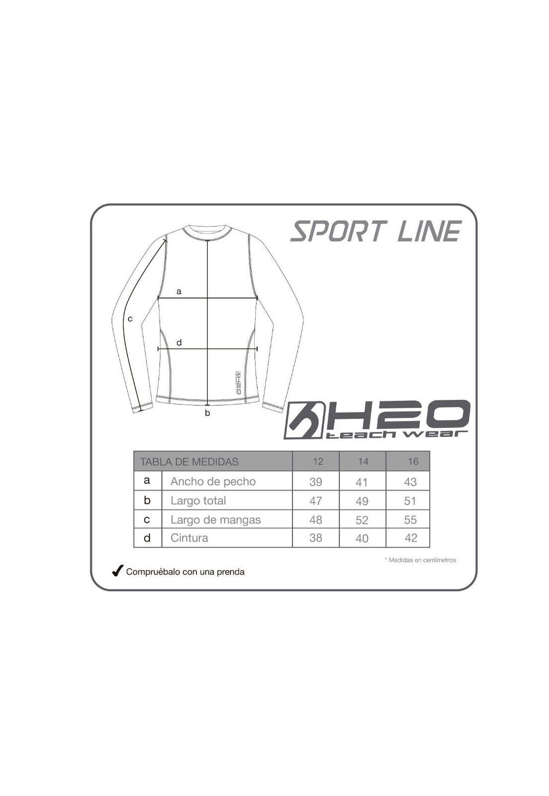 Polera Manga Larga Modelo Deportivo Teens H2O Wear Gris-3