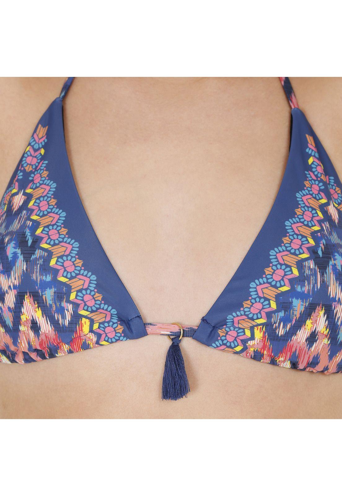 Traje de Baño Bikini Mujer Triángulo Alto H2O Wear Turquesa-2