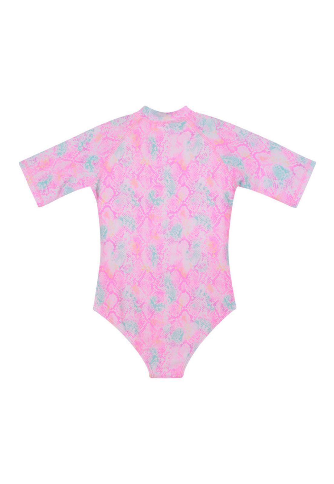 Traje de Baño Niña Entero UV30+ H2O Wear Rosado M/Corta-2