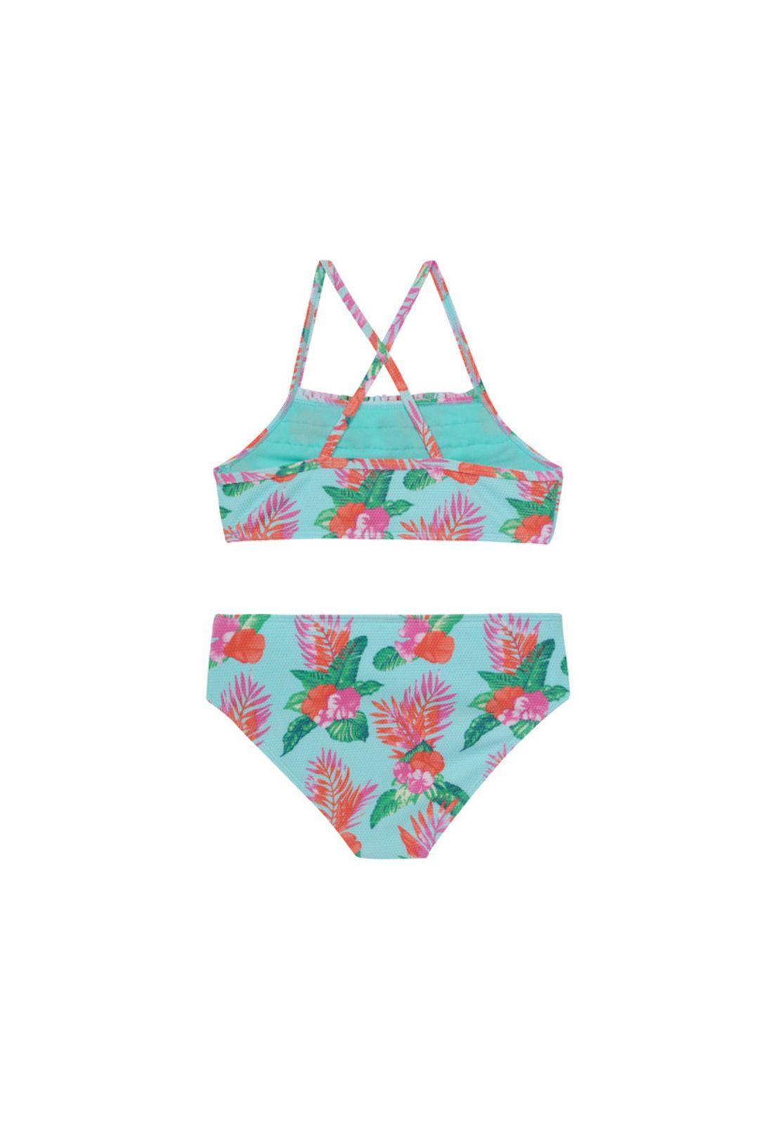 Niña Bikini H2OWear UV+30 Textura Estampada Celeste-1