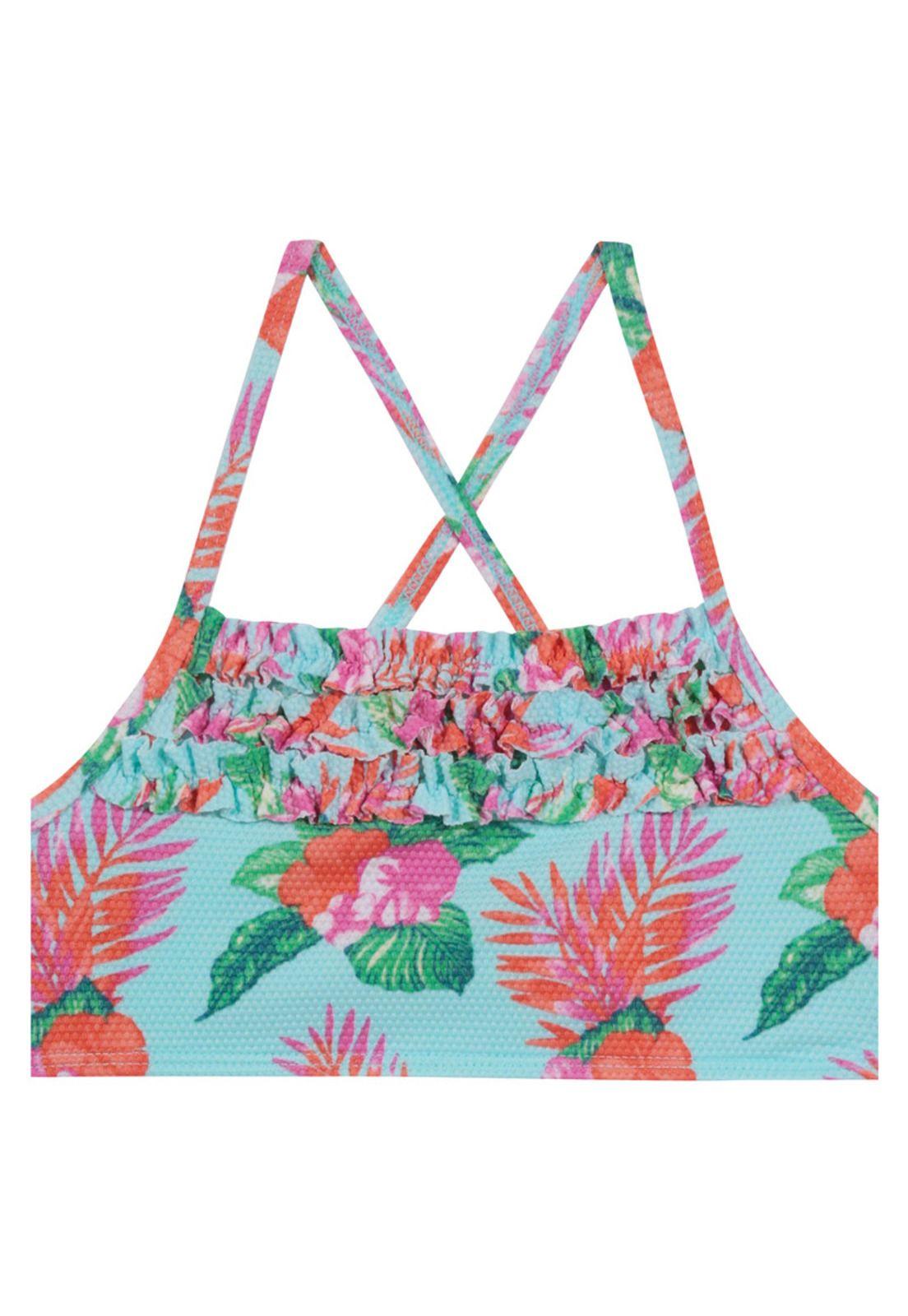Niña Bikini H2OWear UV+30 Textura Estampada Celeste-2