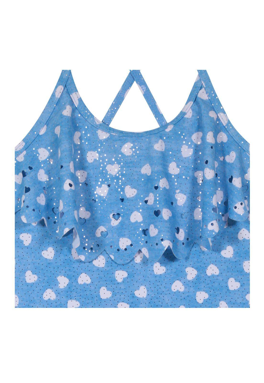 Traje de Baño Niña Tankini UV30+ H2O Wear Celeste-2