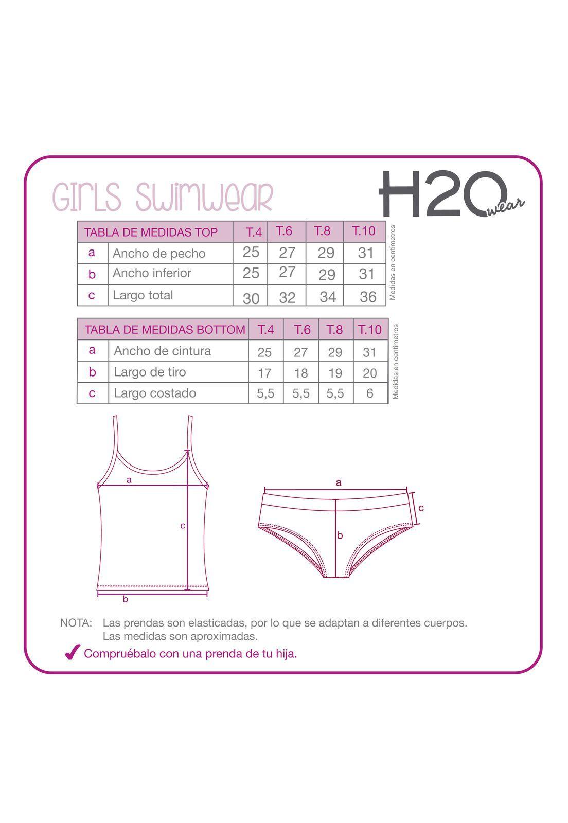 Traje de Baño Niña Tankini UV30+ H2O Wear Celeste-3