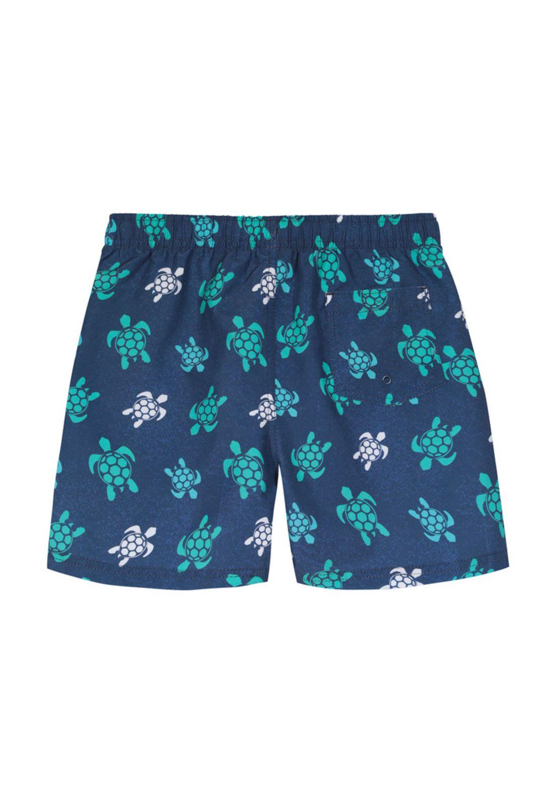 Traje de Baño Niño Short H2O Wear Tortugas Azul Zafiro-1