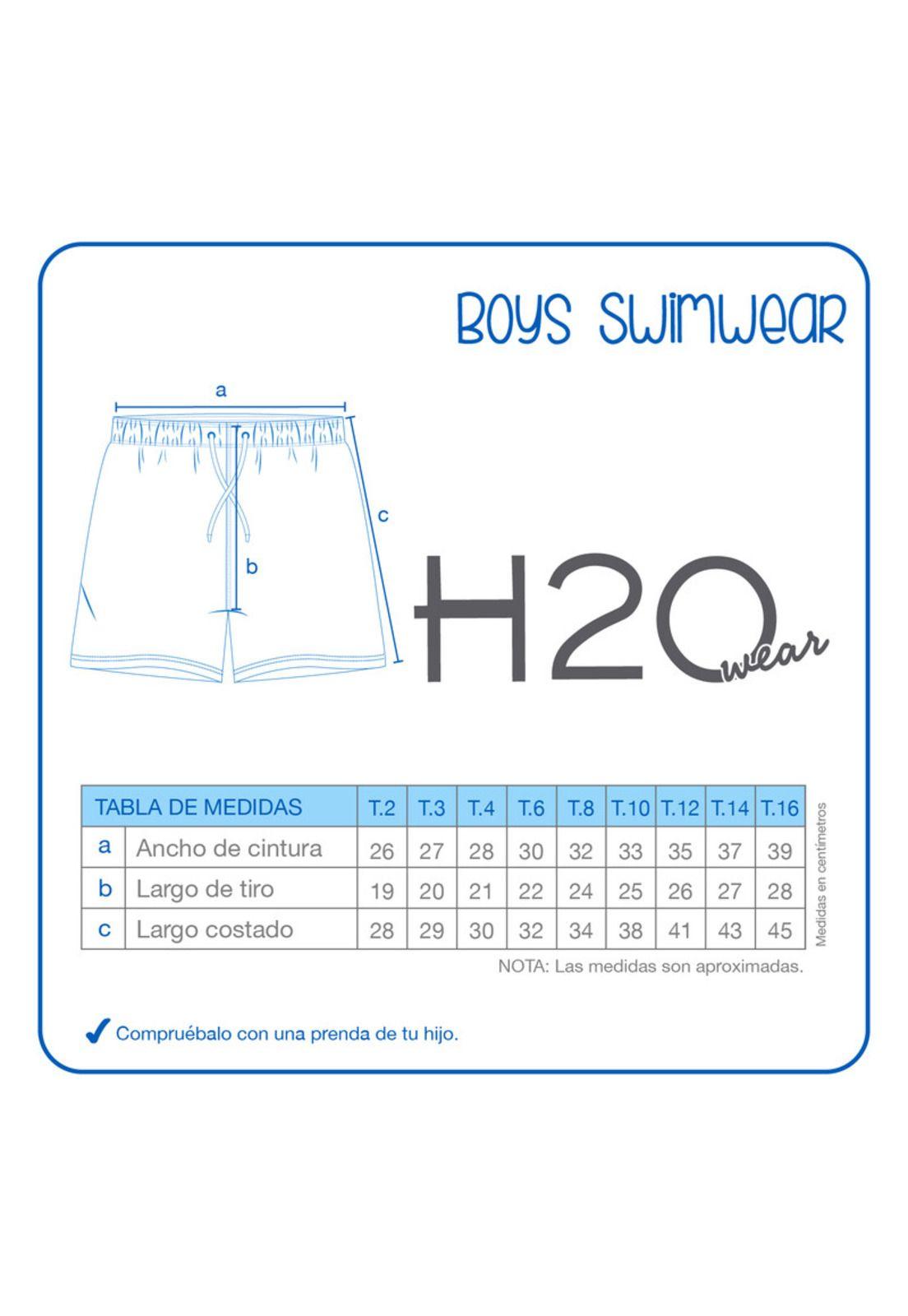 Traje de Baño Niño Short H2O Wear Tortugas Azul Zafiro-2