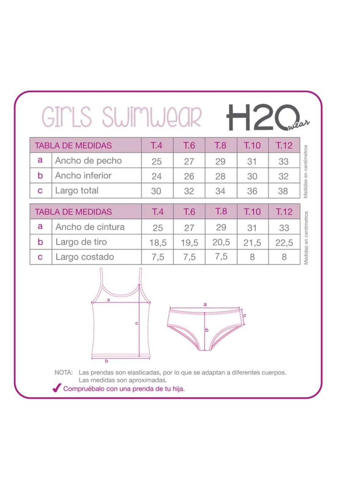 Traje de Baño Tankini UV30+ con Vuelos para Niña Rosado-3