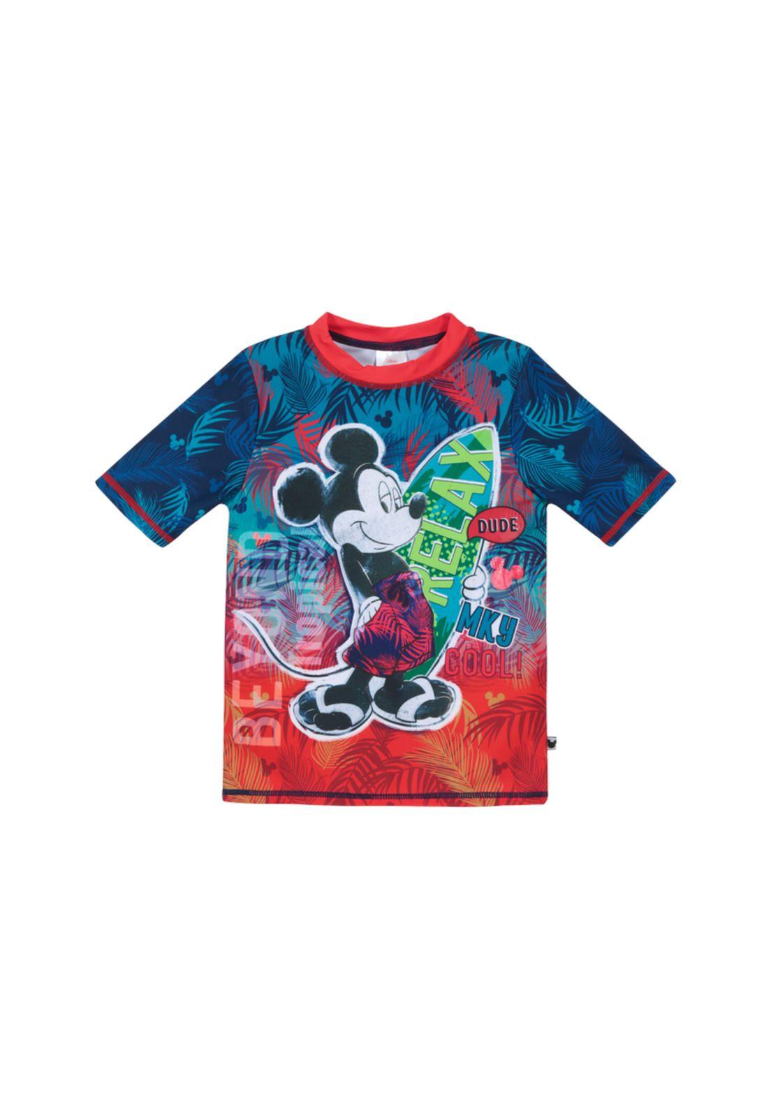 Polera Niño Manga Corta UV 50 Azul Disney Mickey-0