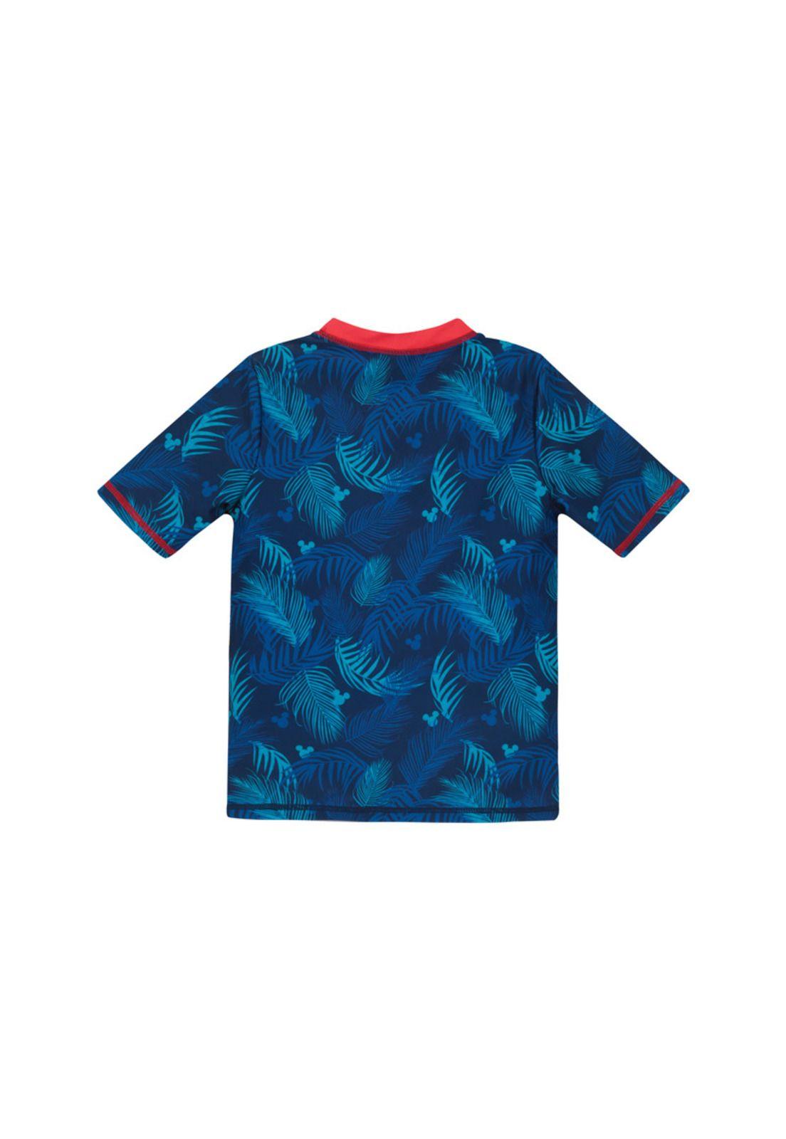 Polera Niño Manga Corta UV 50 Azul Disney Mickey-1