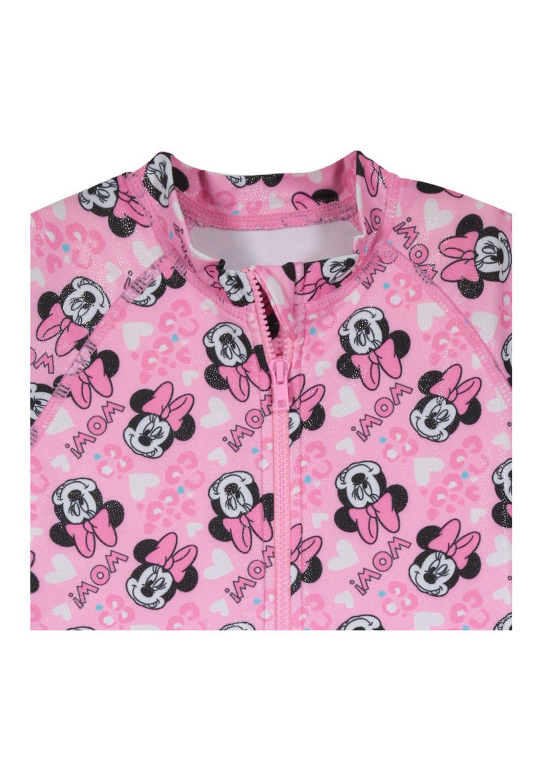 Traje de Baño Niña Entero Manga Corta Disney Minnie Rosa-2