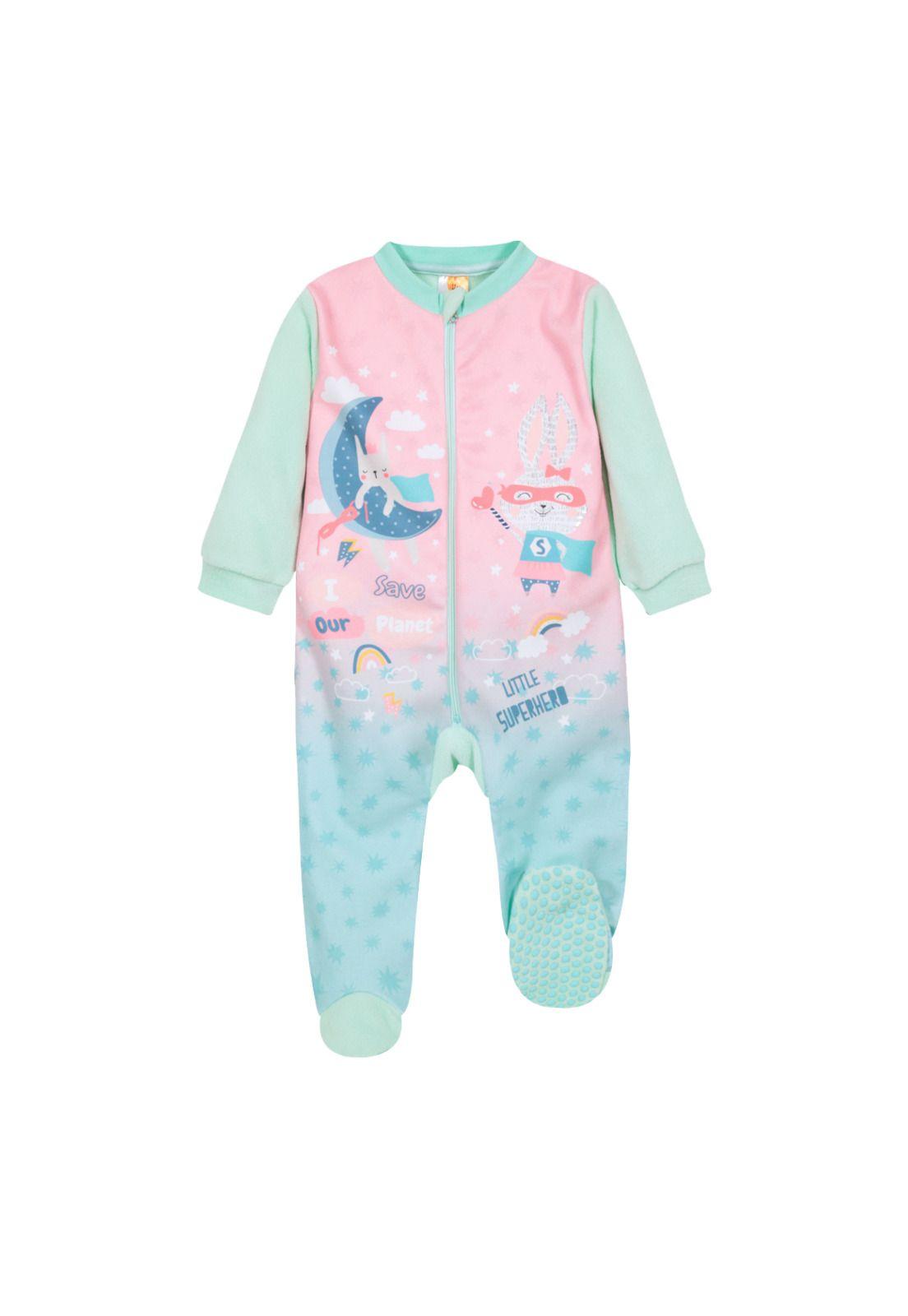 Pijama Bebé Niña Polar Sustentable Hero Verde H2O Wear-0