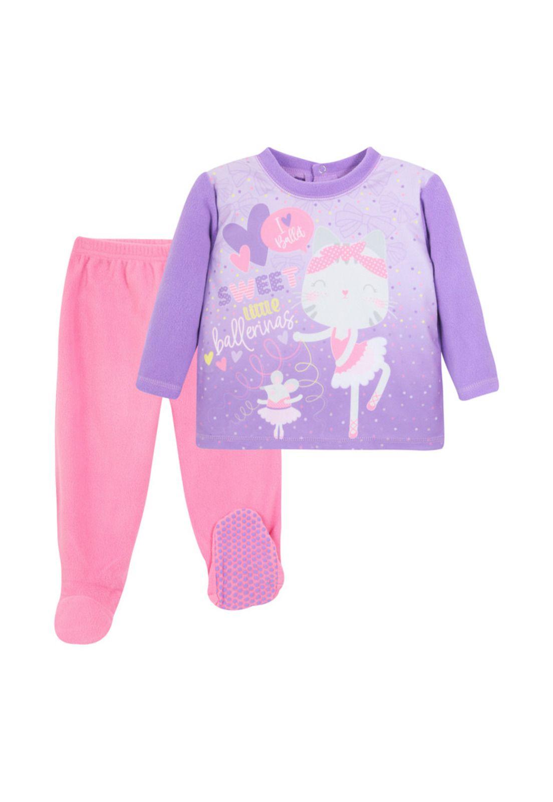 Pack 2 Pijama Bebé Niña Polar Rosa  H2O-2