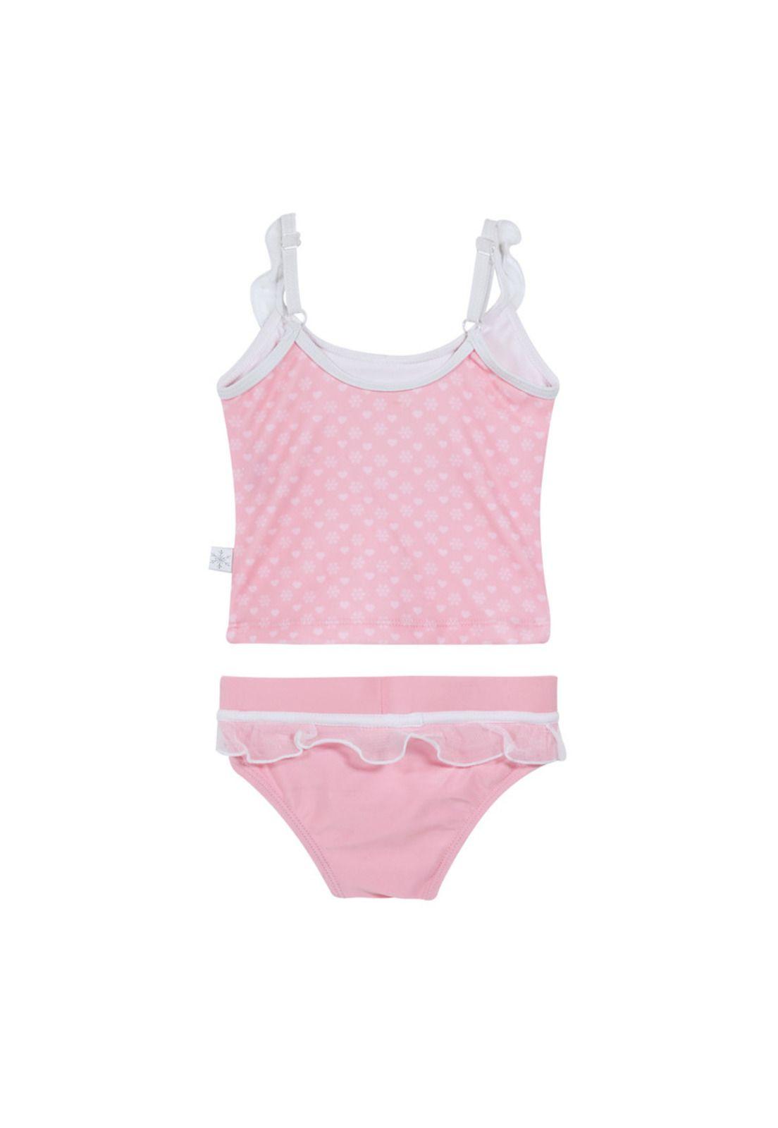 Traje de Baño Tankini para Niña Rosa-2