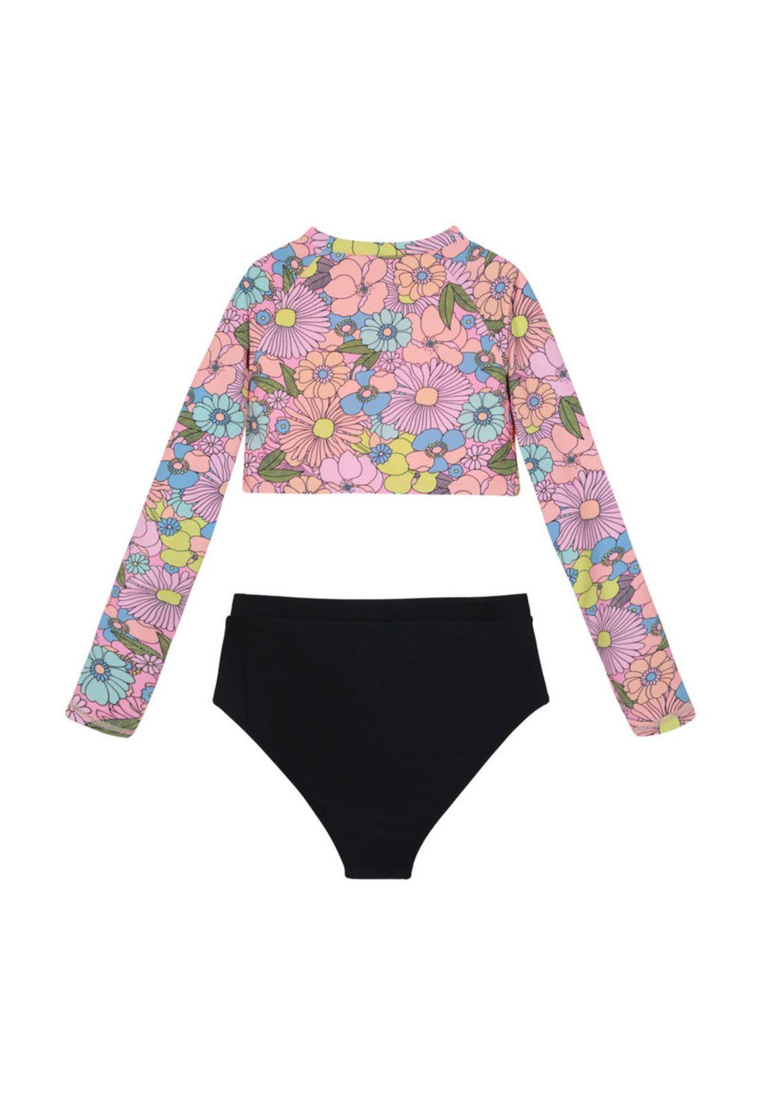 Traje de Baño Tankini Estampado para Teens Niña Rosado-1