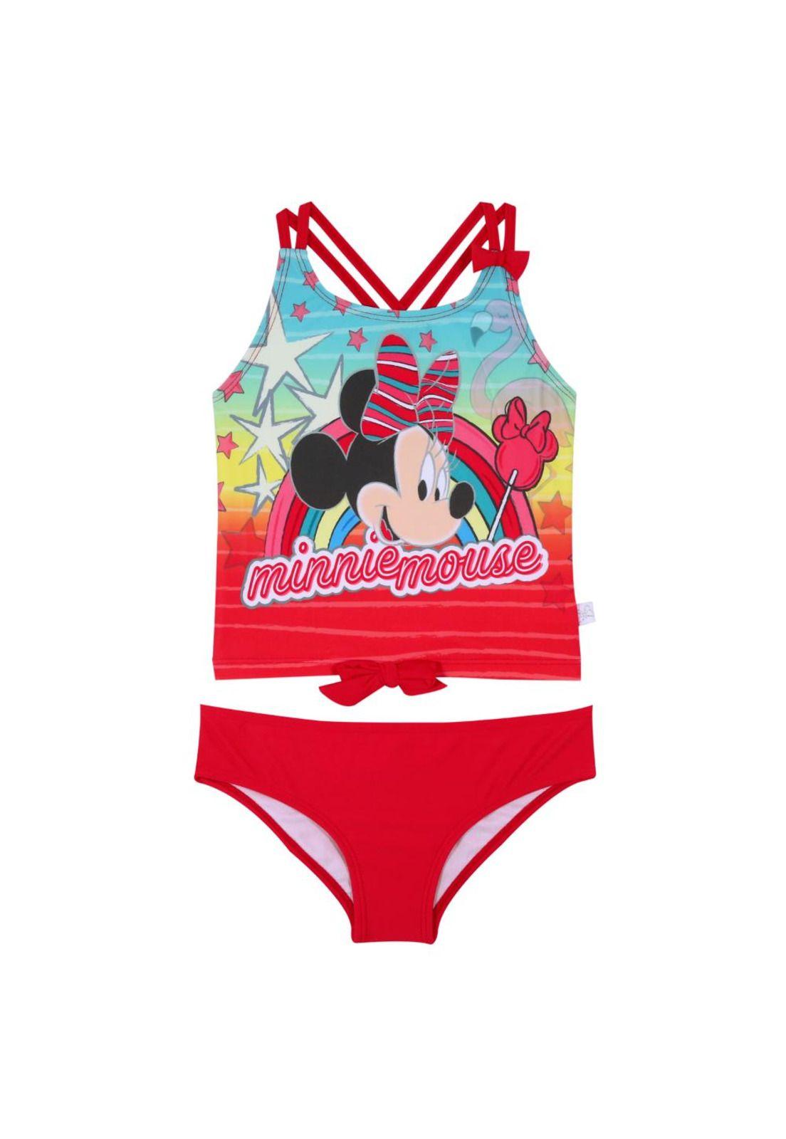 Traje de Baño Niña Tankini Rojo Disney Minnie-0