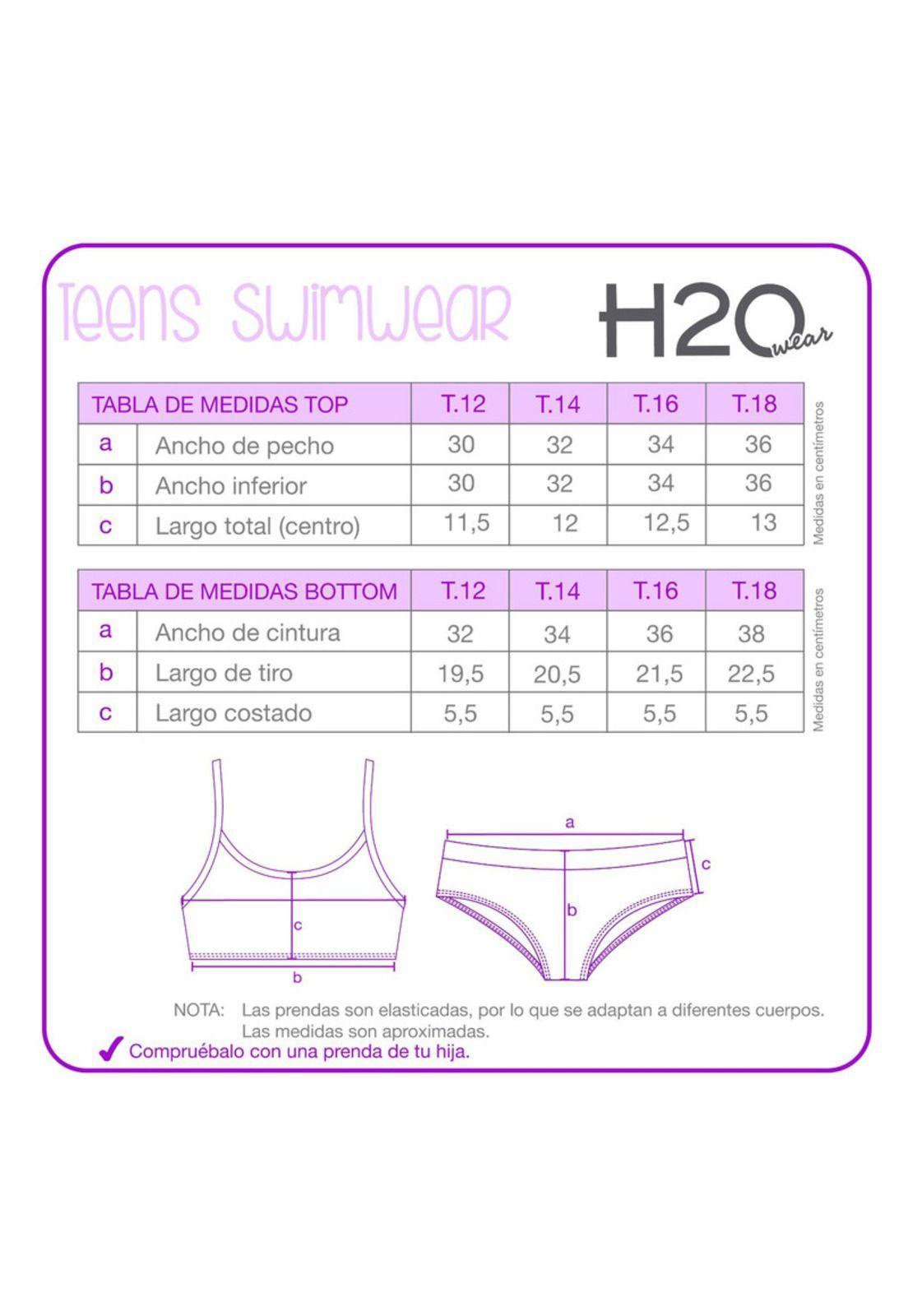Teens Niña Bikini H2O Wear UV+30 Bretel Tie Dye Azul-2