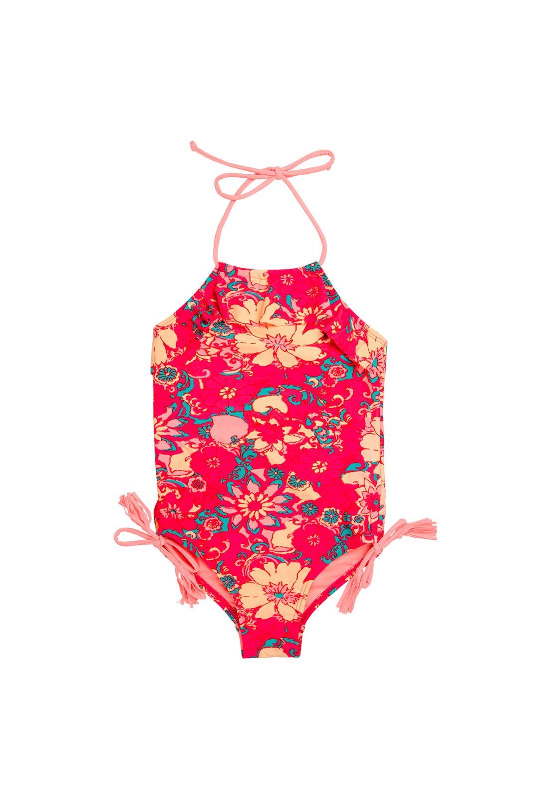 Traje de Baño Niña Entero UV30 Vuelos Rojo H2O Wear-0