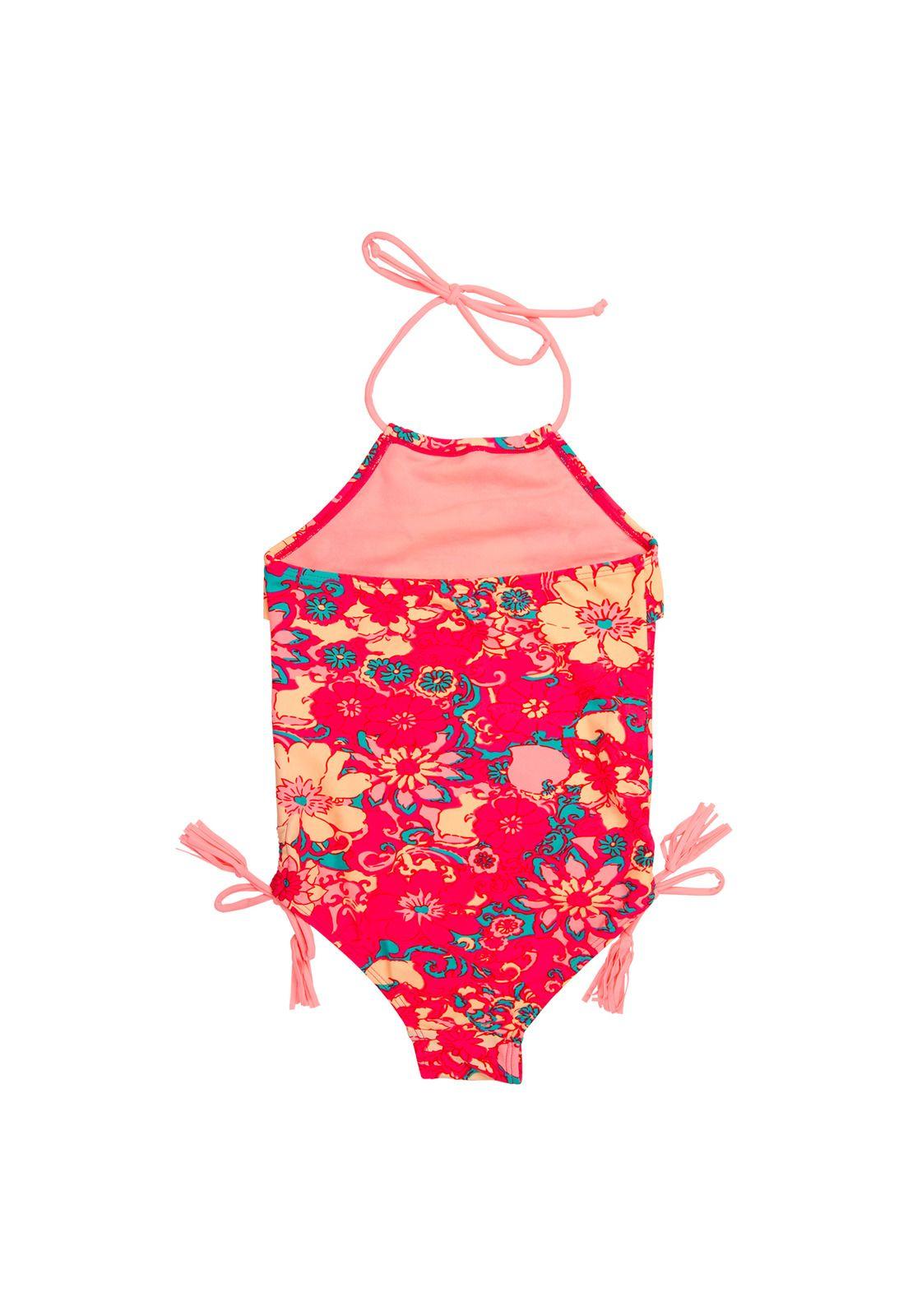 Traje de Baño Niña Entero UV30 Vuelos Rojo H2O Wear-1