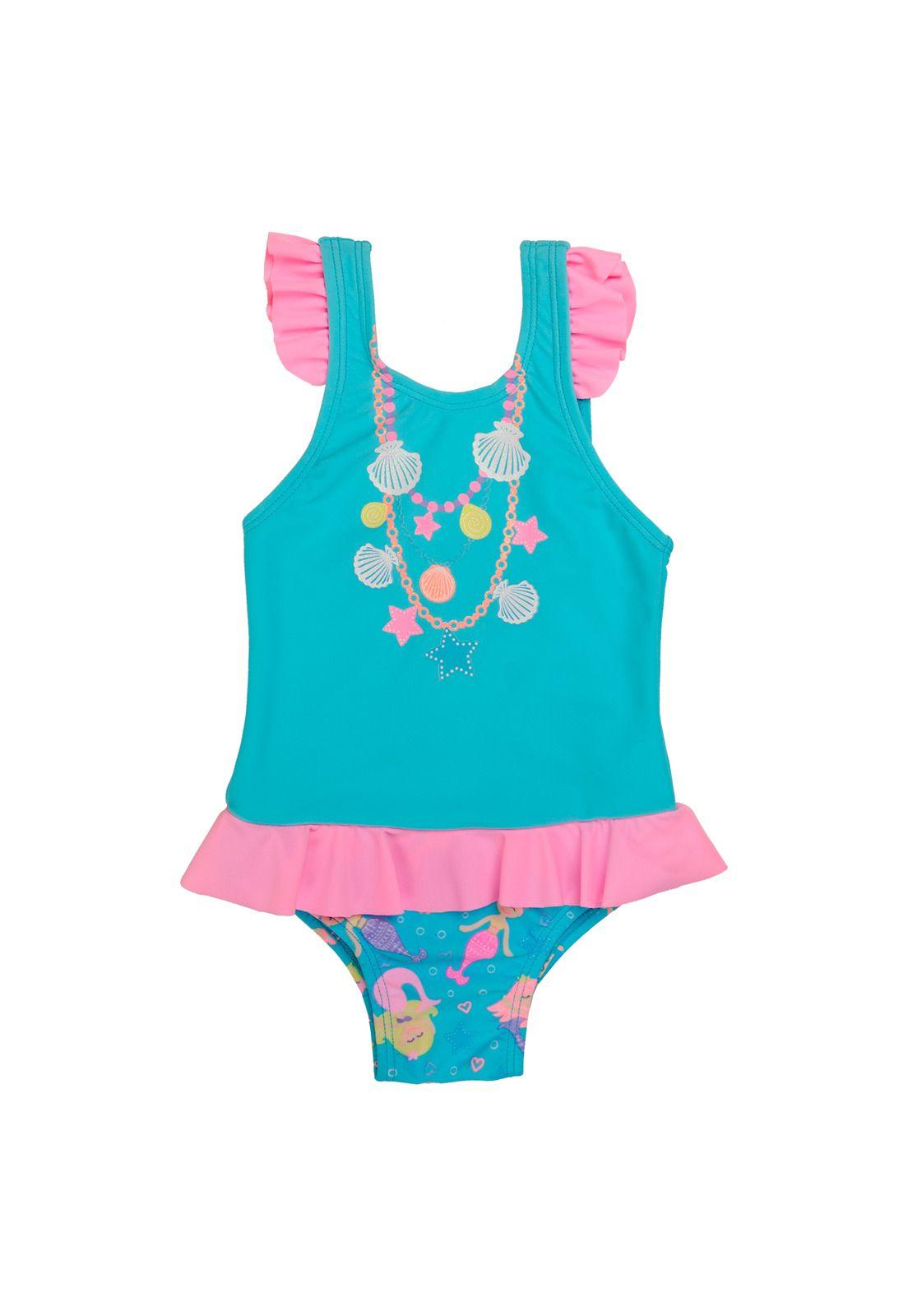 Traje de Baño Bebe Niña UV 30 H2O Wear Turquesa-0