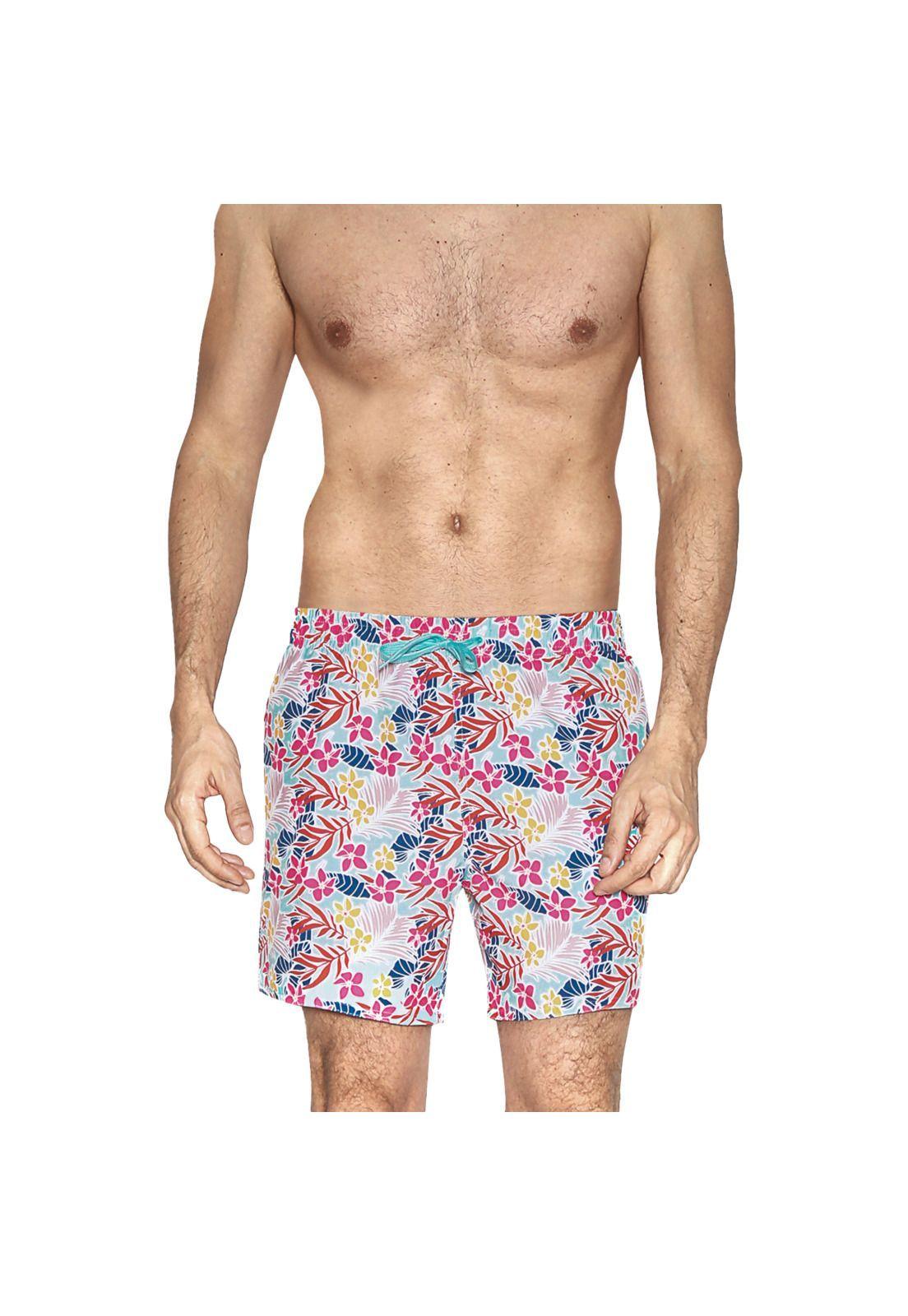 Traje de Baño Short Hombre Tela c Elasticidad H2O Wear Turquesa-0