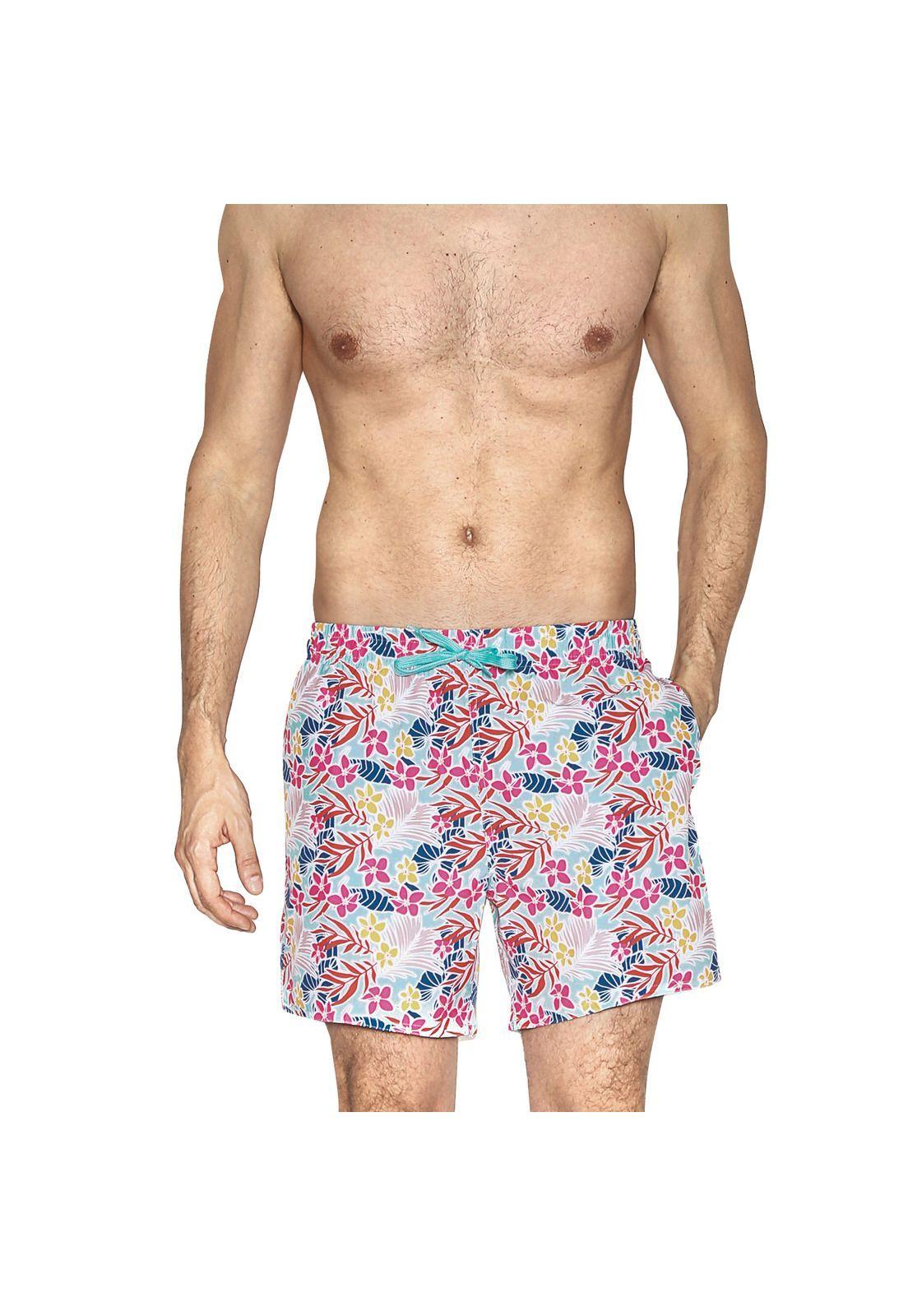 Traje de Baño Short Hombre Tela c Elasticidad H2O Wear Turquesa-1