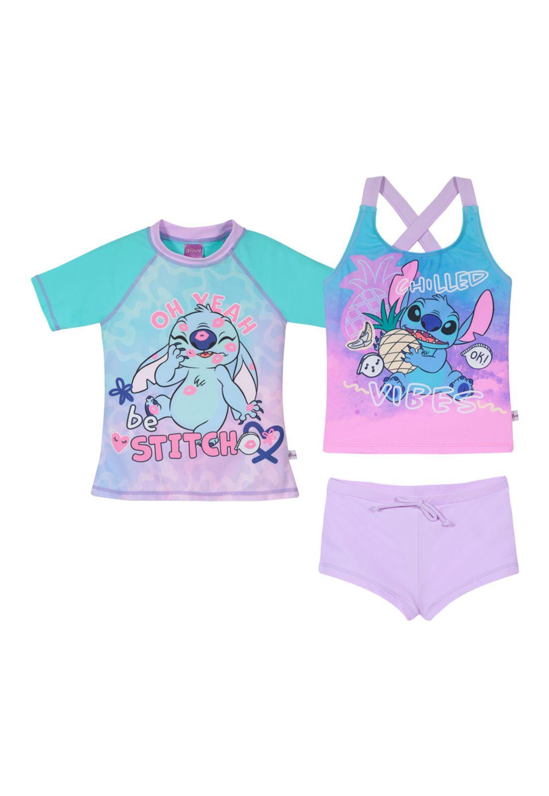 Pack 2 Traje de Baño Niña Disney Stitch Lila-0